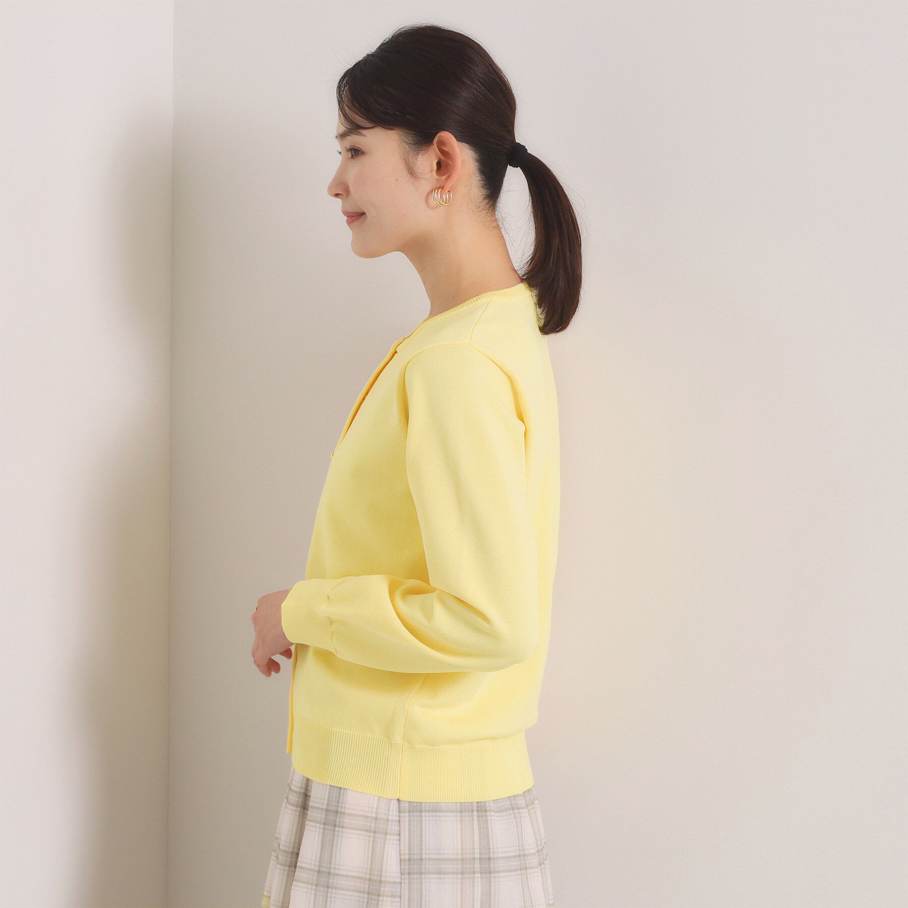 ITS&rsquo;DEMO「【縮みに強い／毛玉防止／洗濯機OK】タフニットクルーカーディガン」|カーディガン|