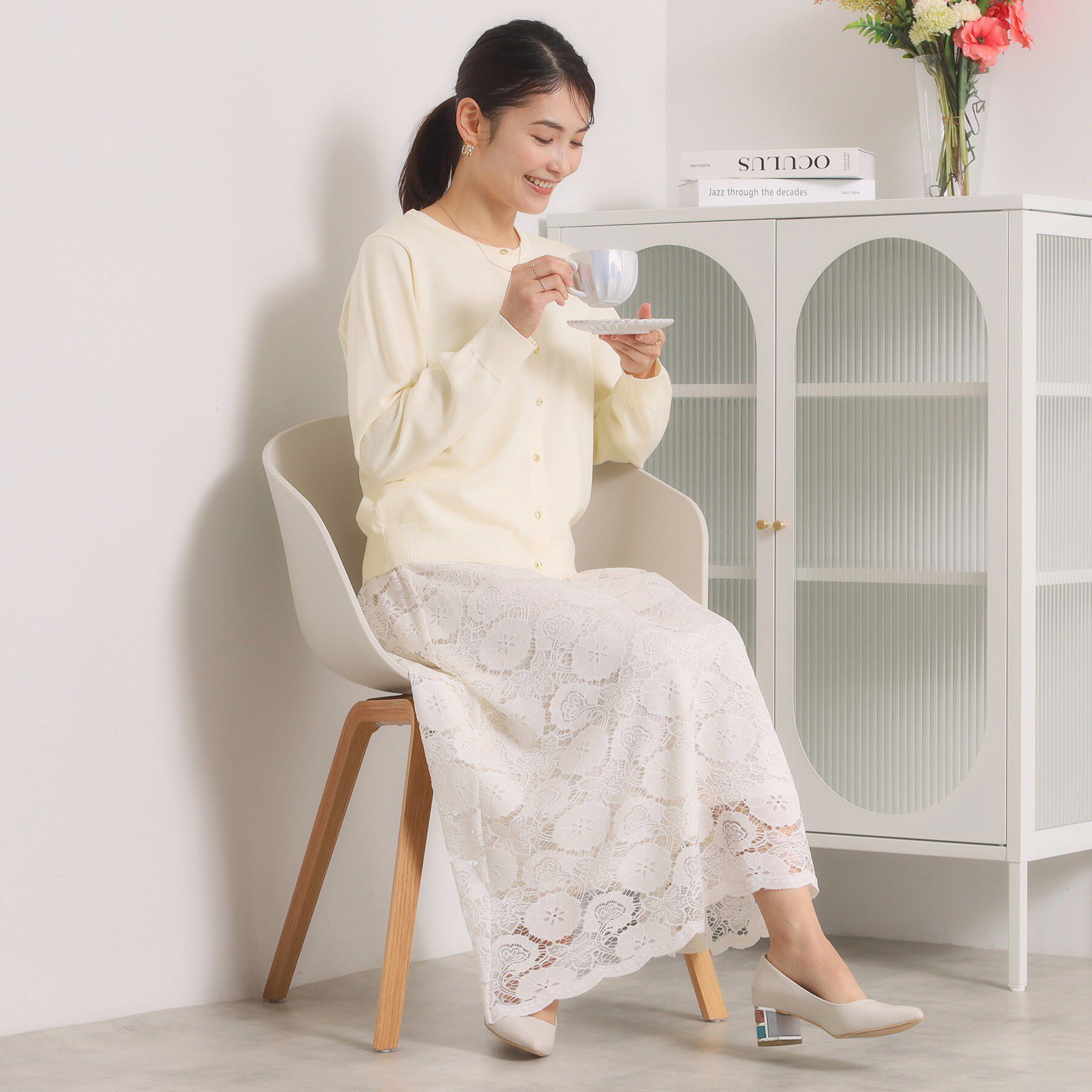 ITS&rsquo;DEMO「【縮みに強い／毛玉防止／洗濯機OK】タフニットクルーカーディガン」|カーディガン|