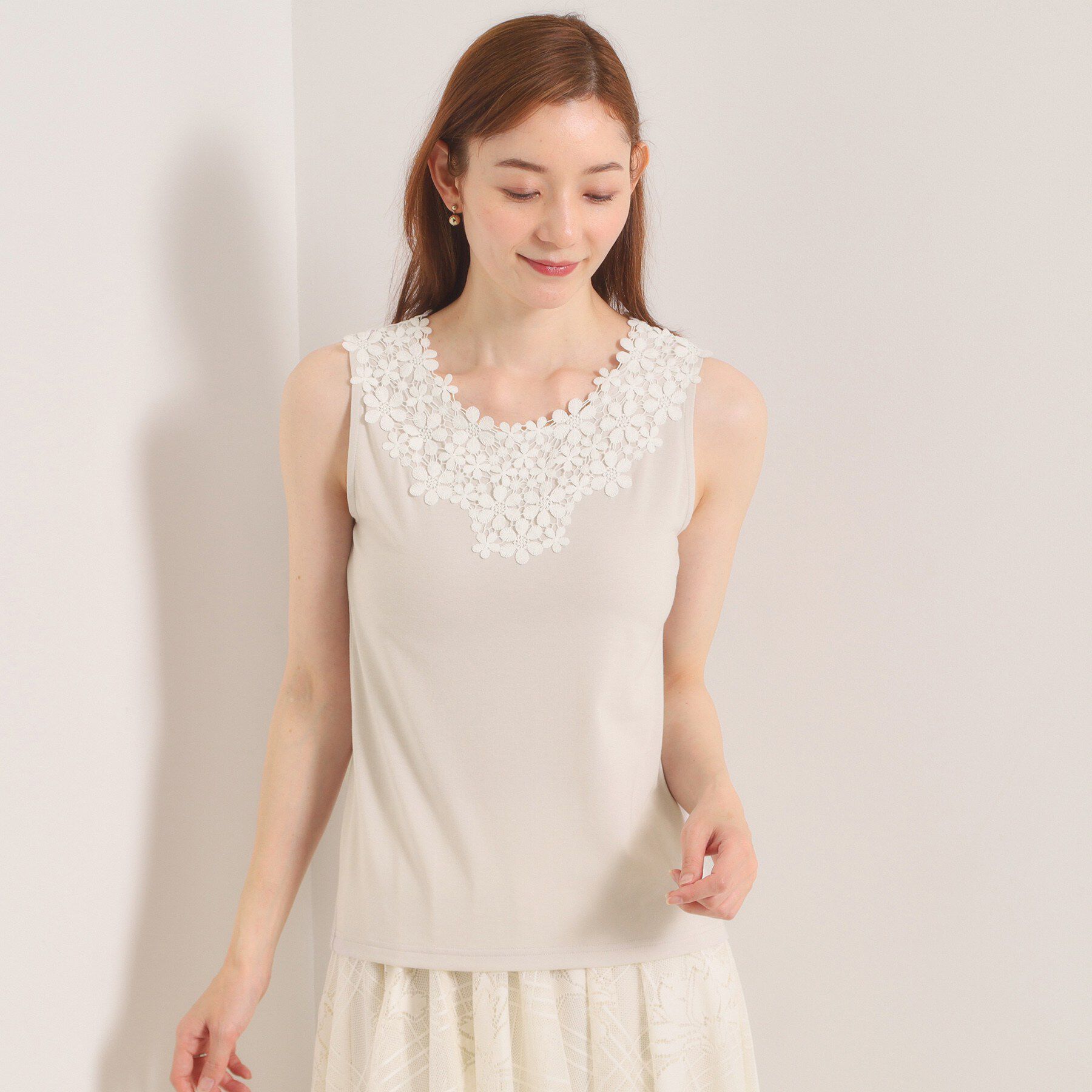 ITS&rsquo;DEMO「【洗濯機OK】レースタンクトップ」|キャミソール|