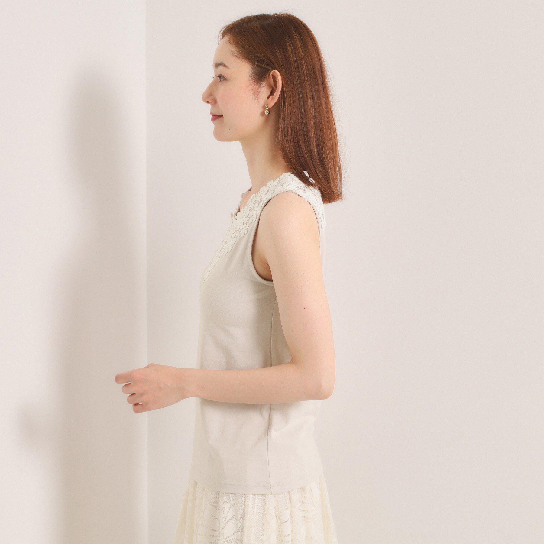 ITS&rsquo;DEMO「【洗濯機OK】レースタンクトップ」|キャミソール|