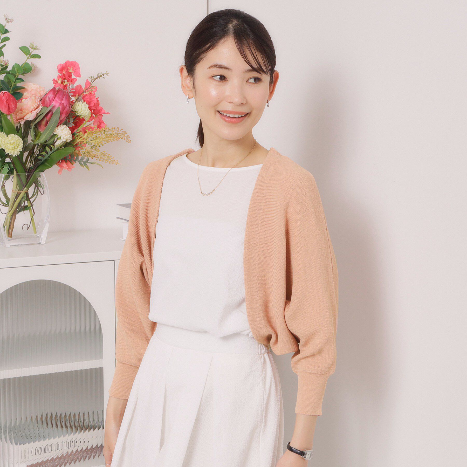 ITS&rsquo;DEMO「【UVケア／毛玉防止／手洗い可】ニットボレロ」|カーディガン|ピンクベージュ(05