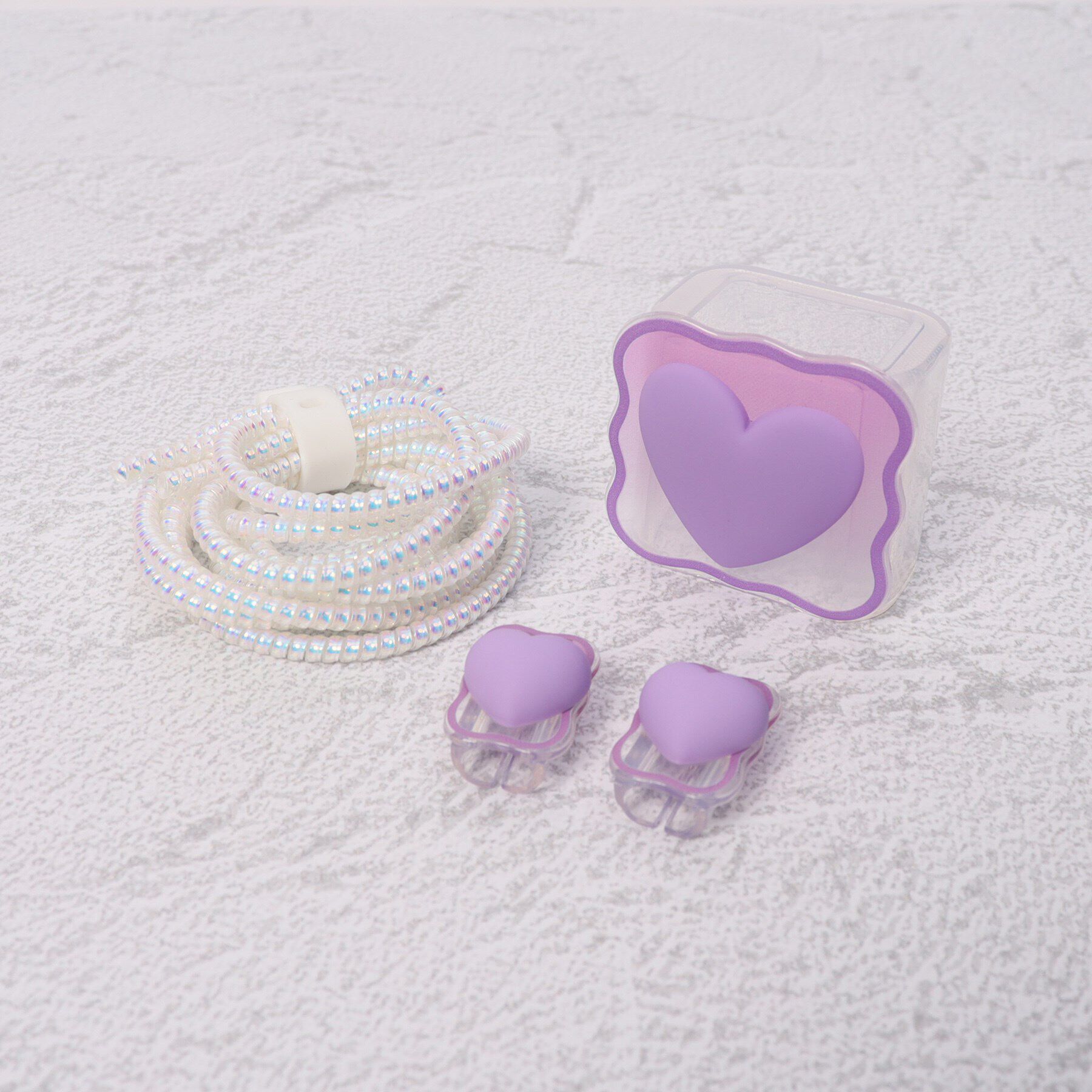 Grandedge「ハート充電器カバー」|ストラップ|ﾊﾟｰﾌﾟﾙ(083)