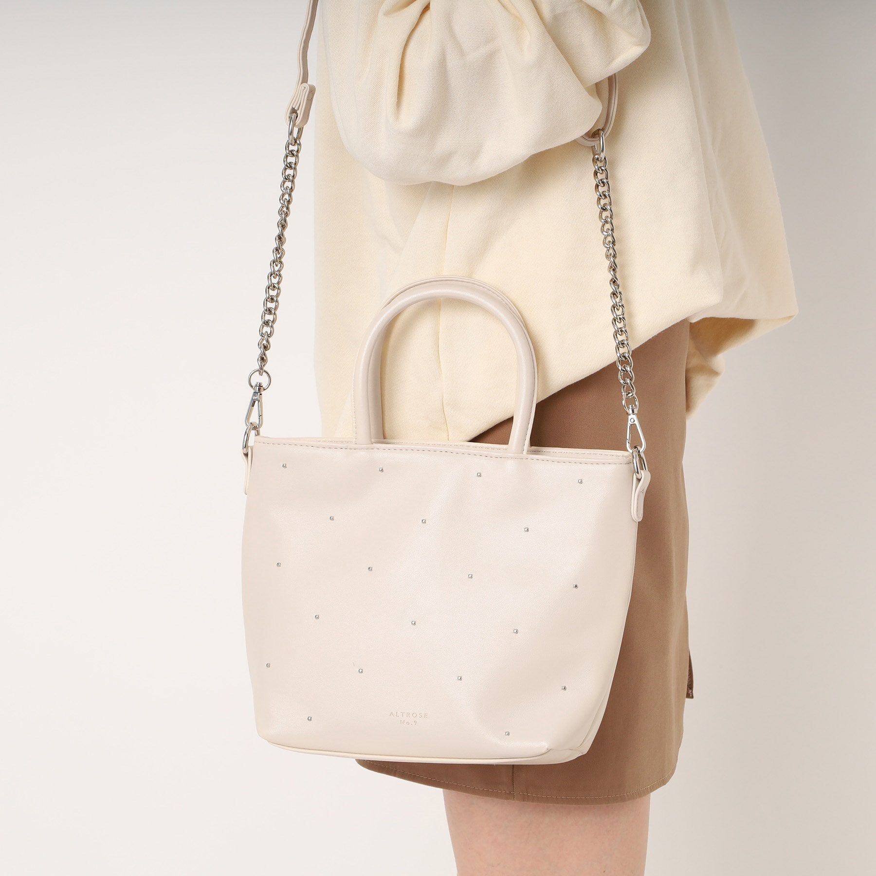 Ober Tashe「スタッズ ドット イライザ 2WAY トートバッグ」|トートバッグ|