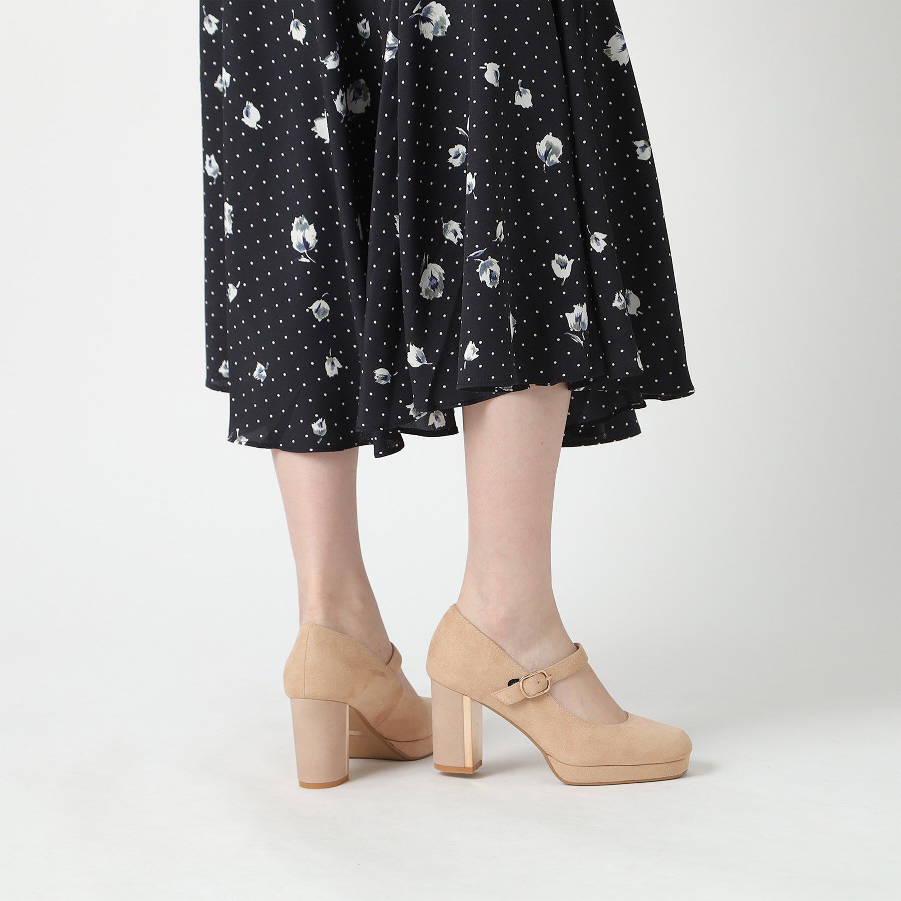 ESPERANZA「メッキプレートヒールストラップパンプス」|パンプス|