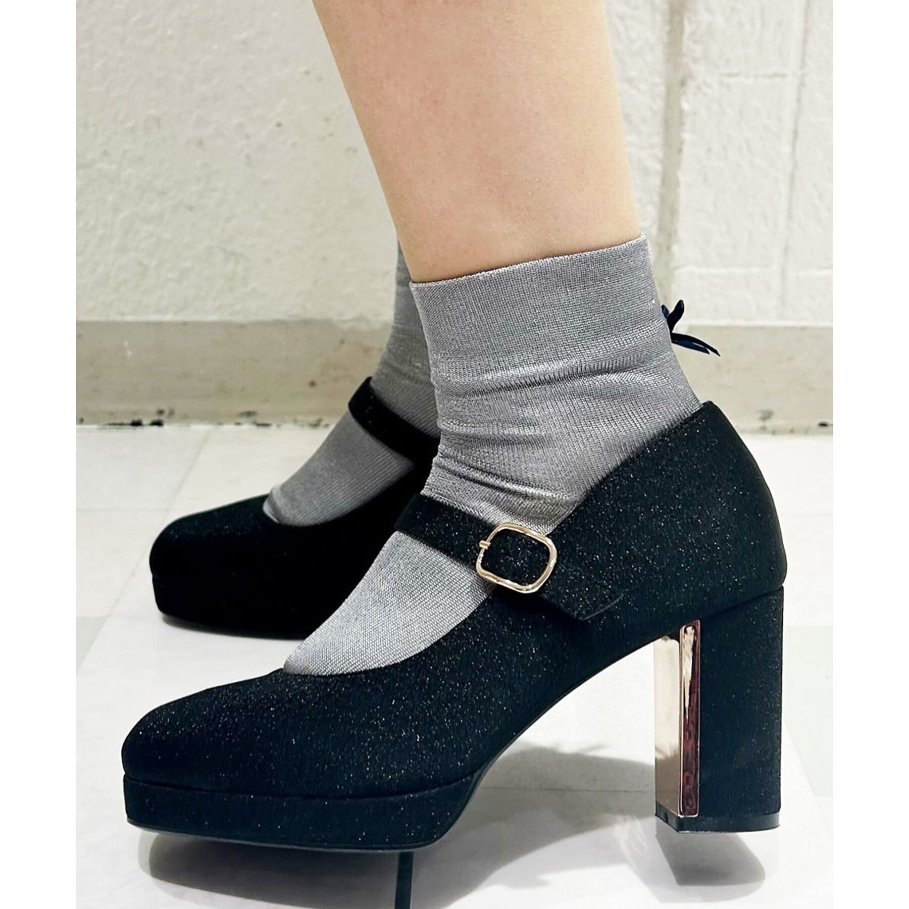 ESPERANZA「メッキプレートヒールストラップパンプス」|パンプス|