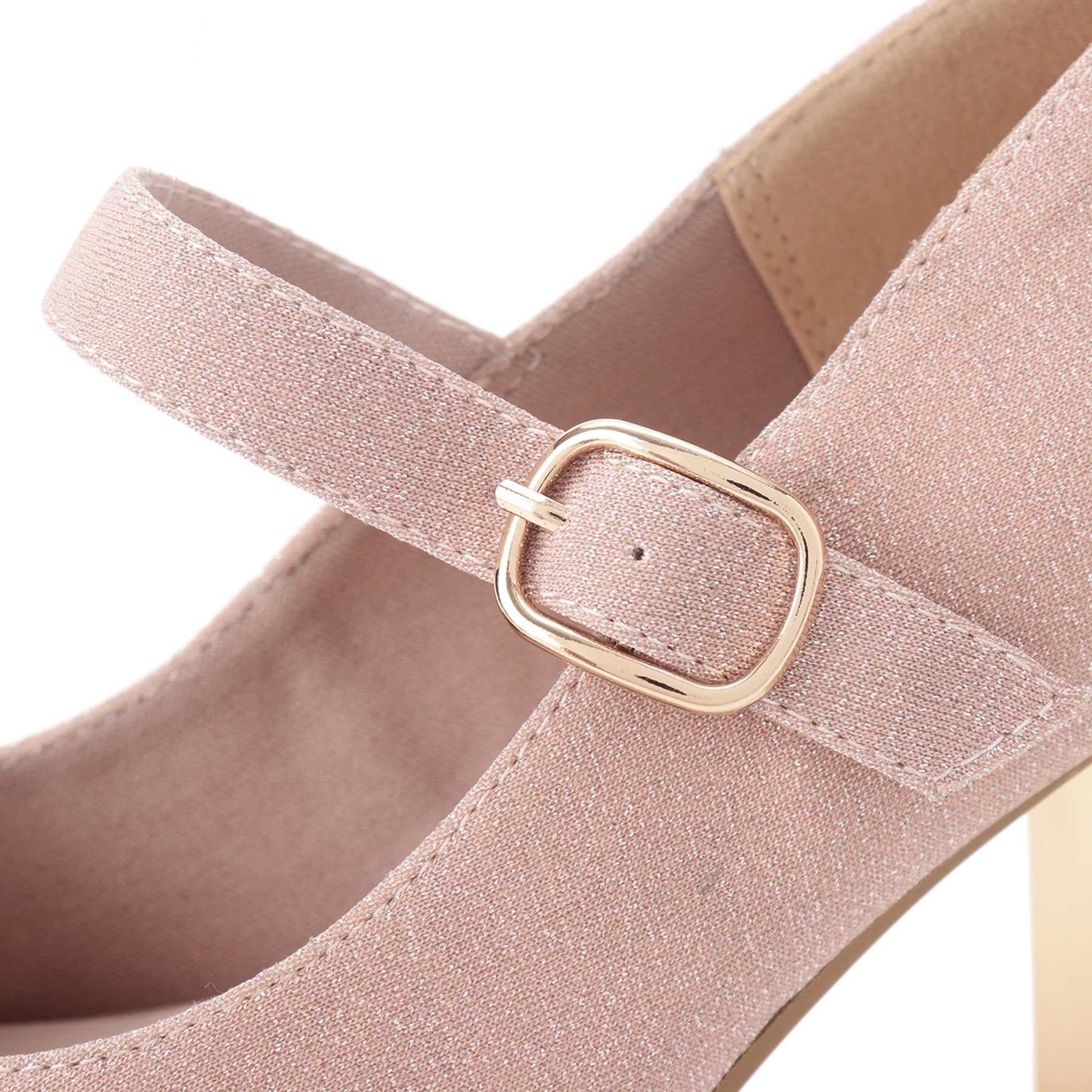 ESPERANZA「メッキプレートヒールストラップパンプス」|パンプス|