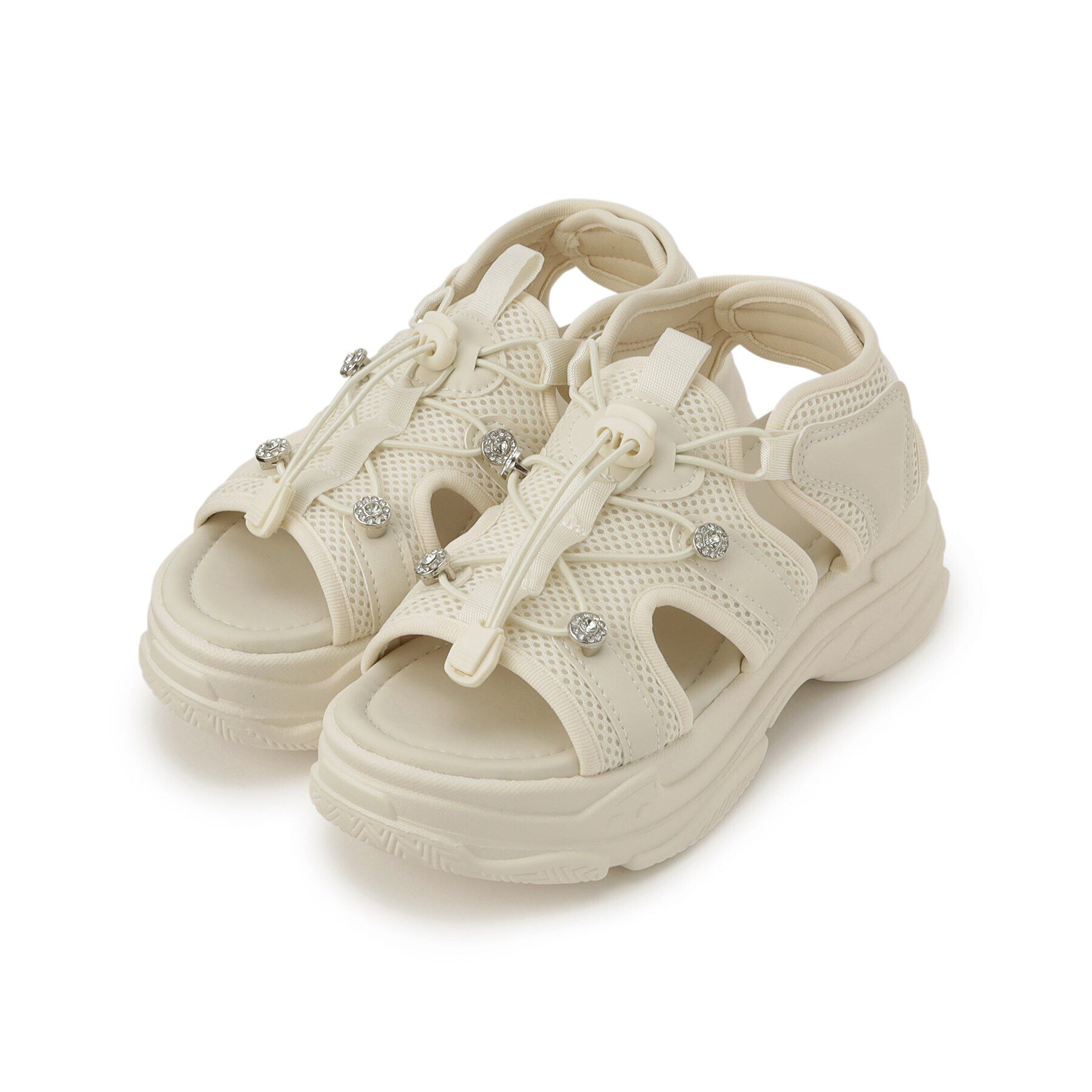 csT&P「軽量 厚底ビジュースポサン」|サンダル|ﾍﾞｰｼﾞｭ(052)