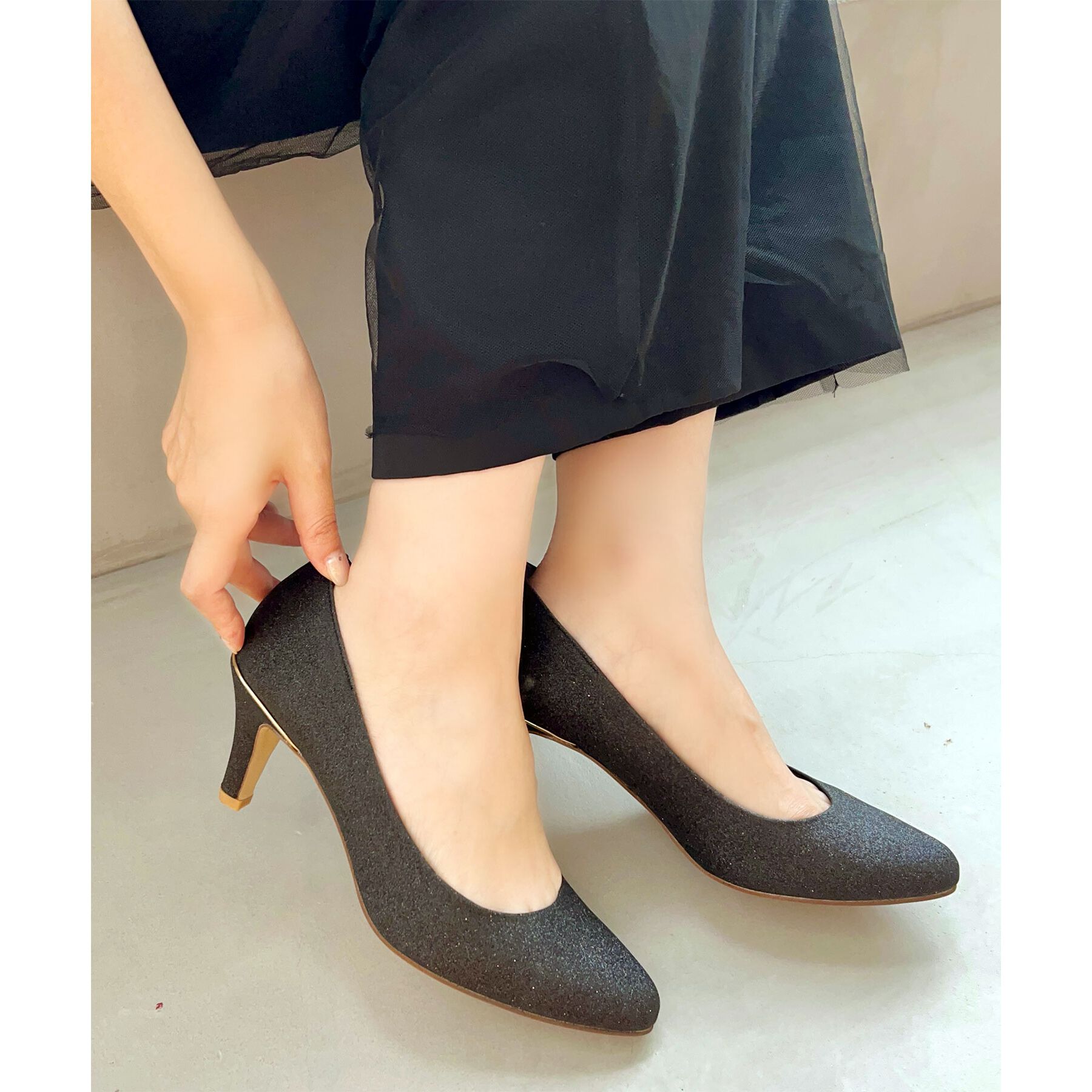 ESPERANZA「【12時間パンプス】約7.5㎝／アソート素材　歩きやすくて疲れにくい」|パンプス|