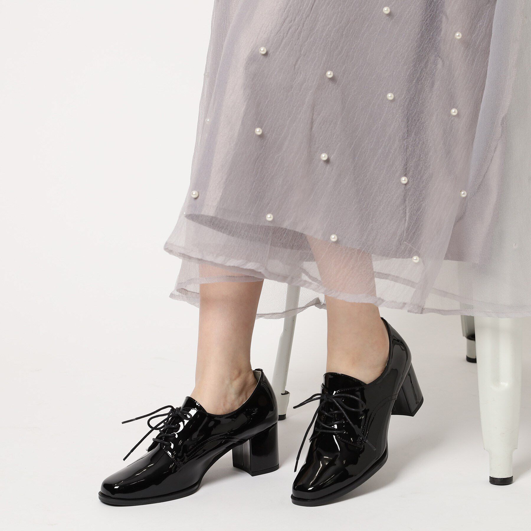 ESPERANZA「レースアップヒールパンプス/晴雨兼用」|パンプス|