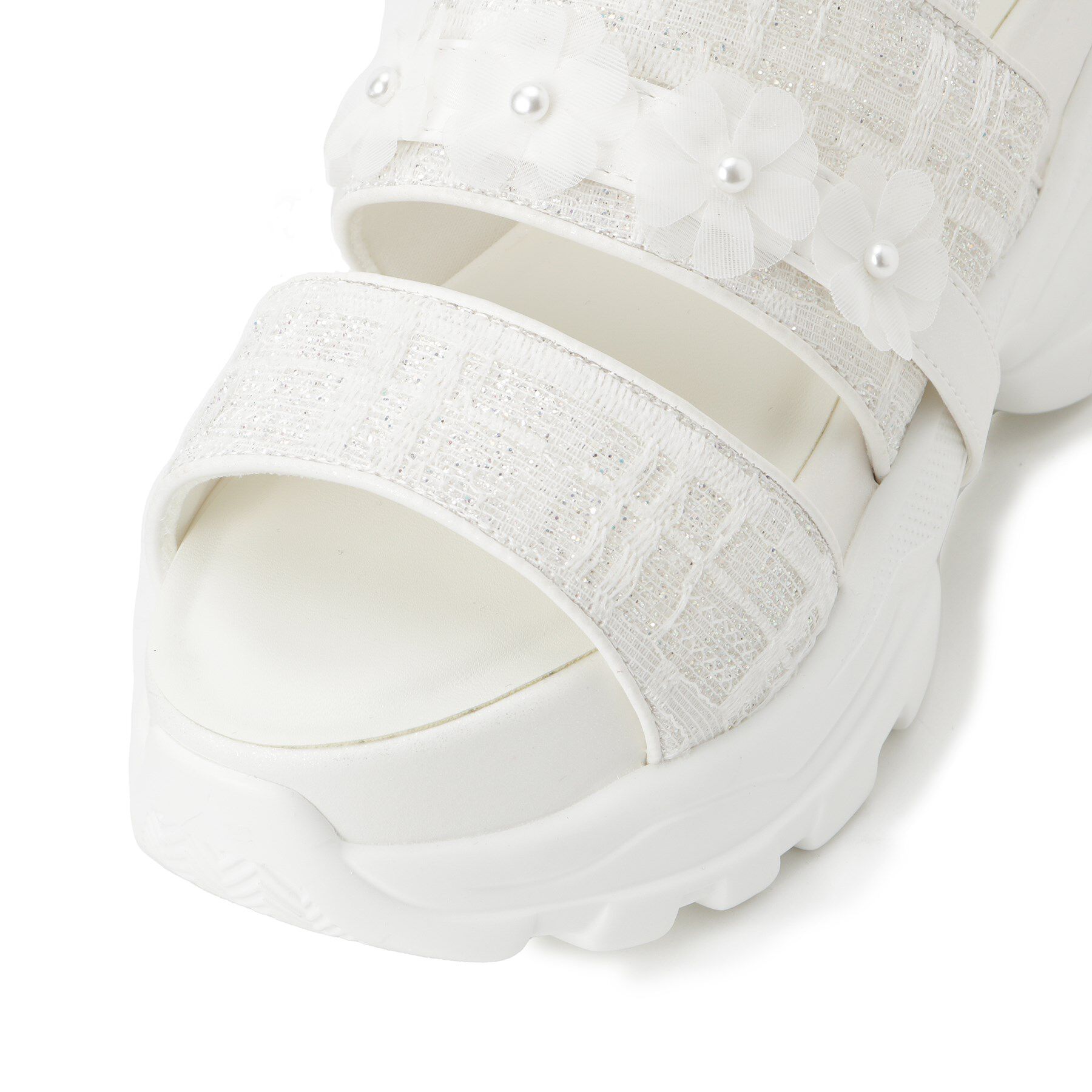 ESPERANZA「ツイード風フラワーベルトスポサン」|サンダル|