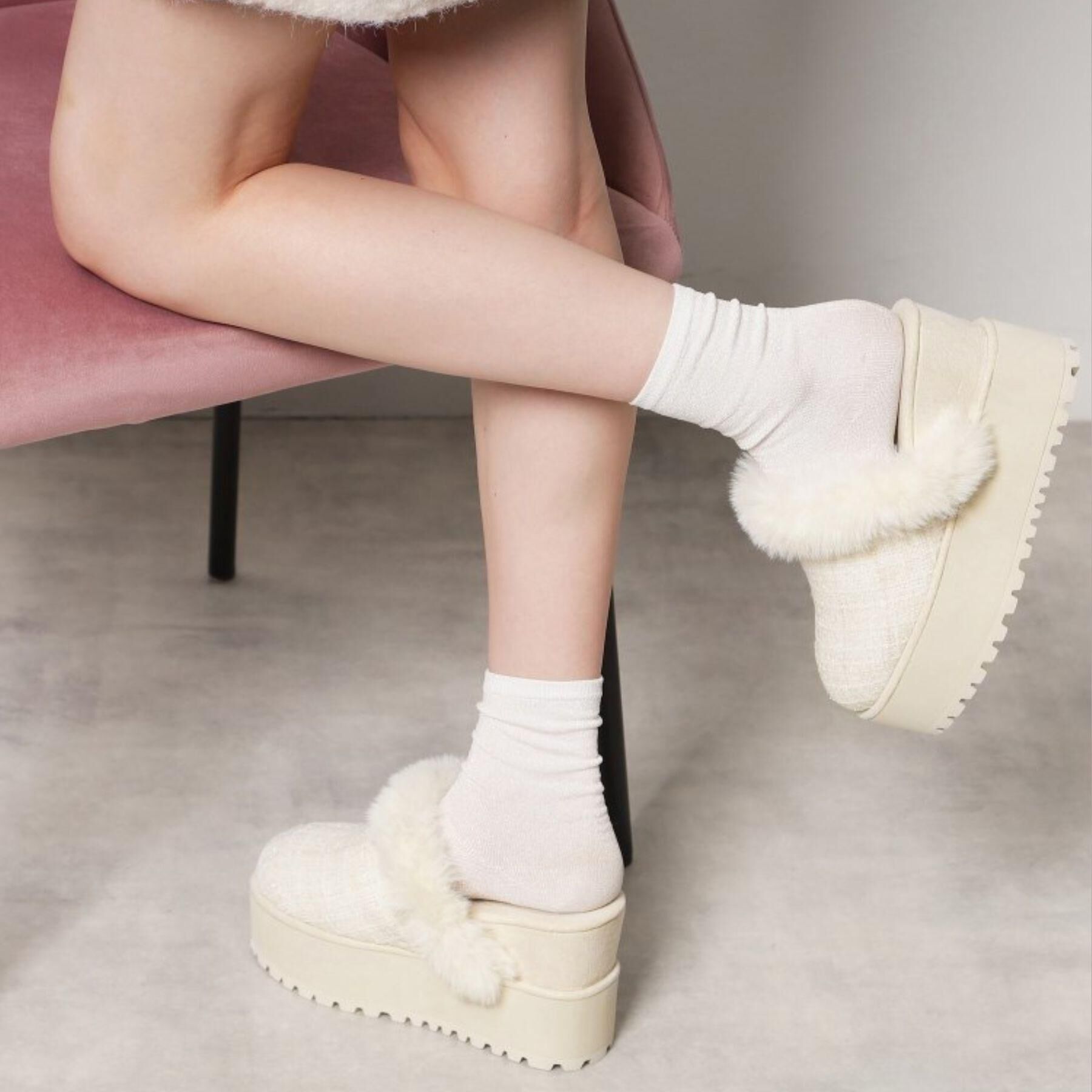 ESPERANZA「厚底2WAYフェイクムートンサボ」|ショートブーツ|