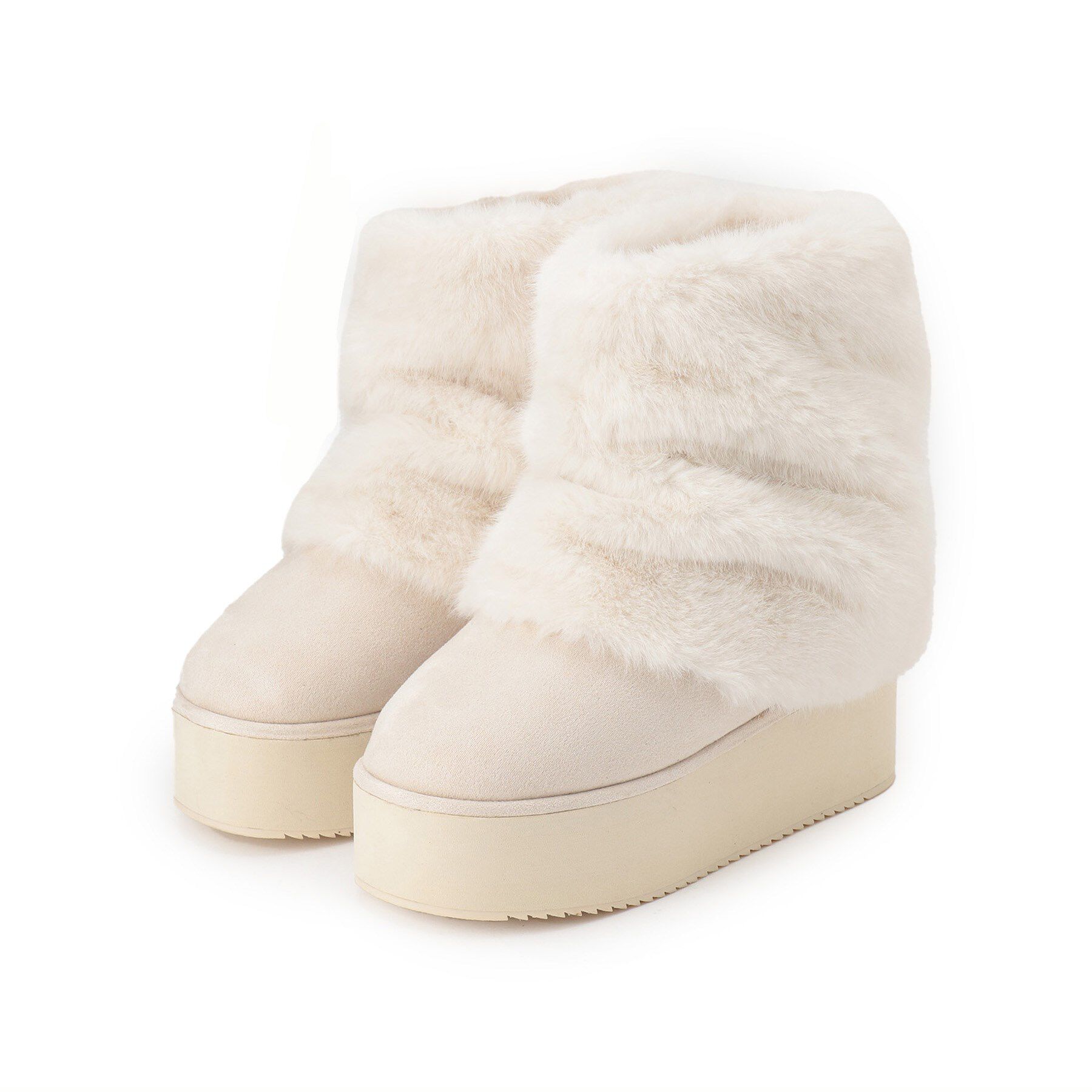 ESPERANZA「【EC先行販売】フェイクファー付き2WAYムートン調ブーツ」|ショートブーツ|