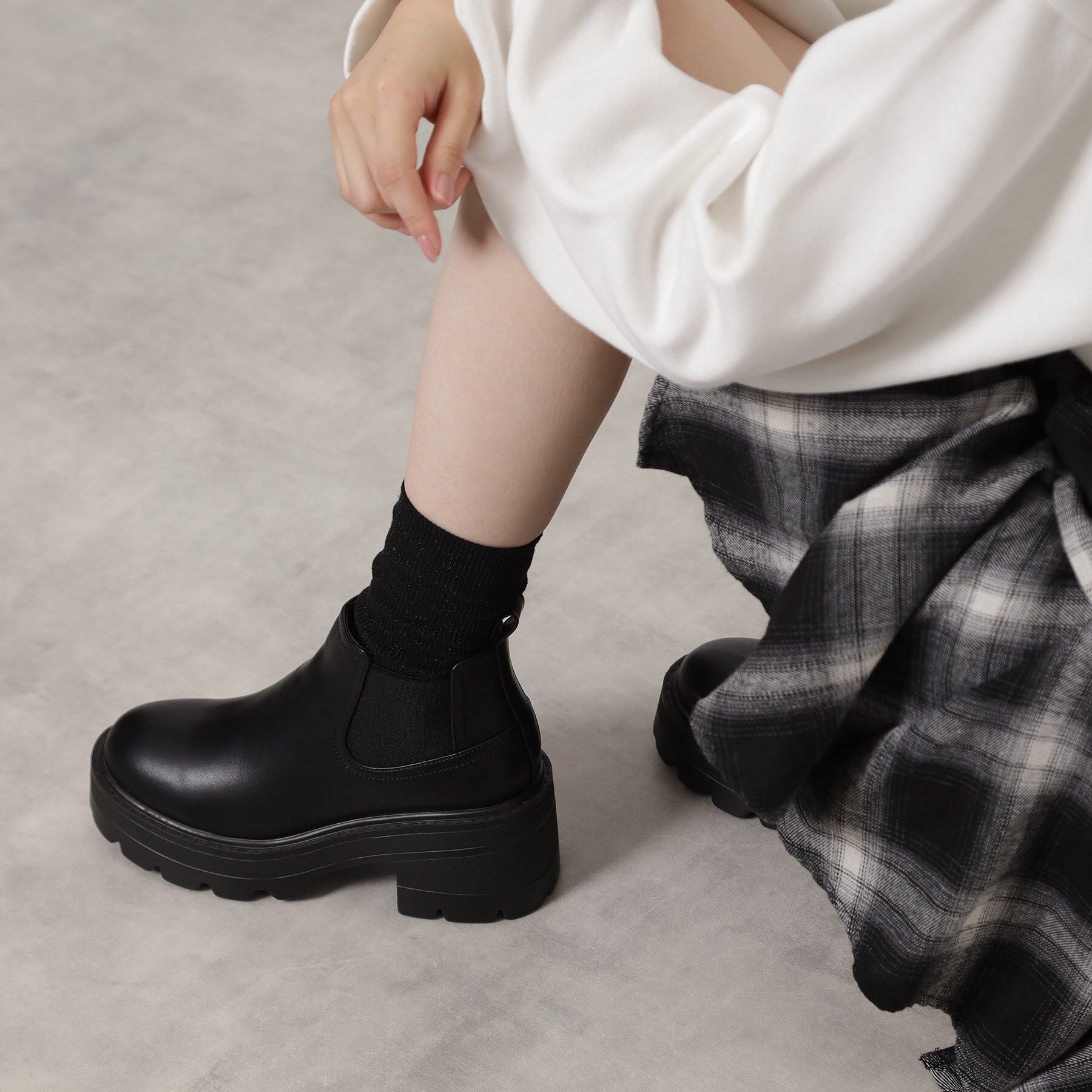 ESPERANZA「【レイン対応】サイドゴアショートブーツ」|ショートブーツ|ブラック(019)