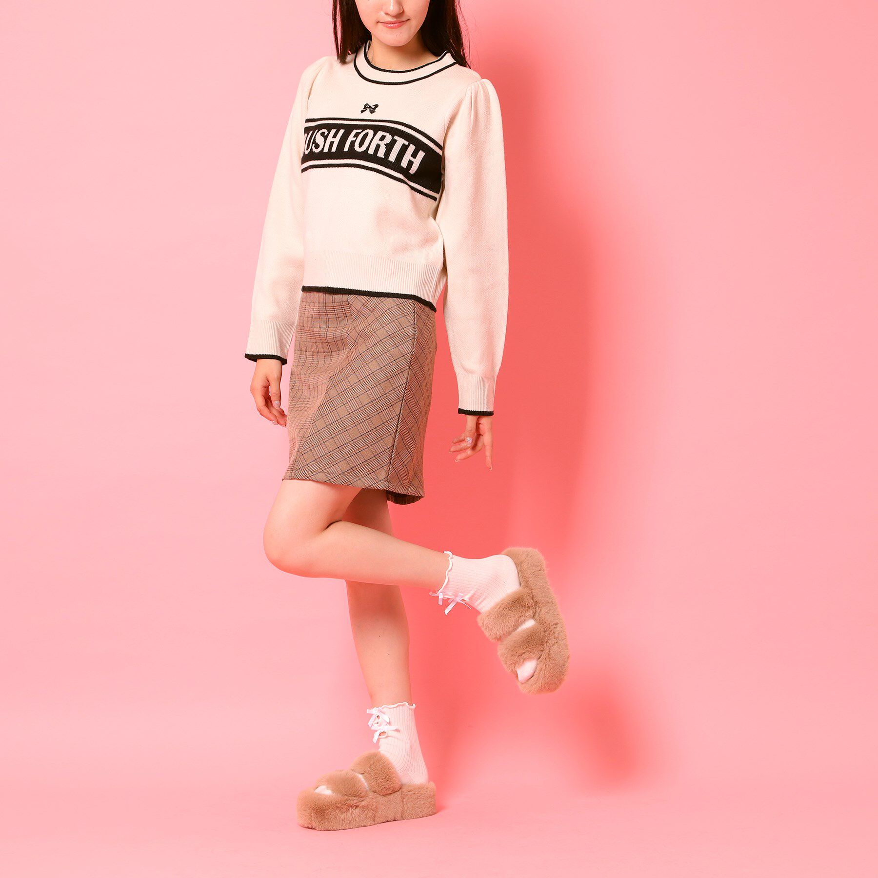 csT&P「厚底フェイクファーサンダル」|サンダル|