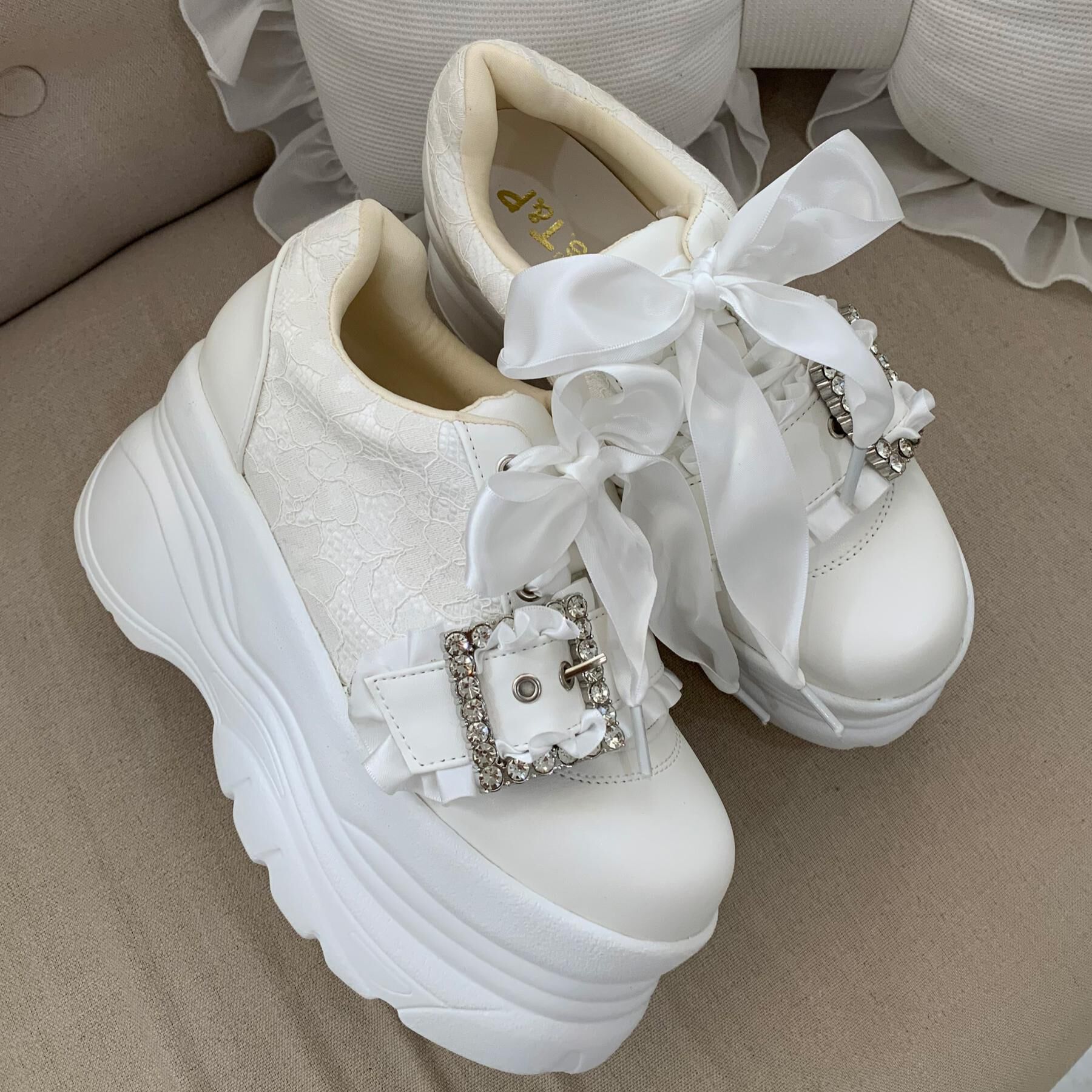 csT&P「夢見るシリーズキラキラ厚底スニーカー」|スニーカー|ホワイト(001)