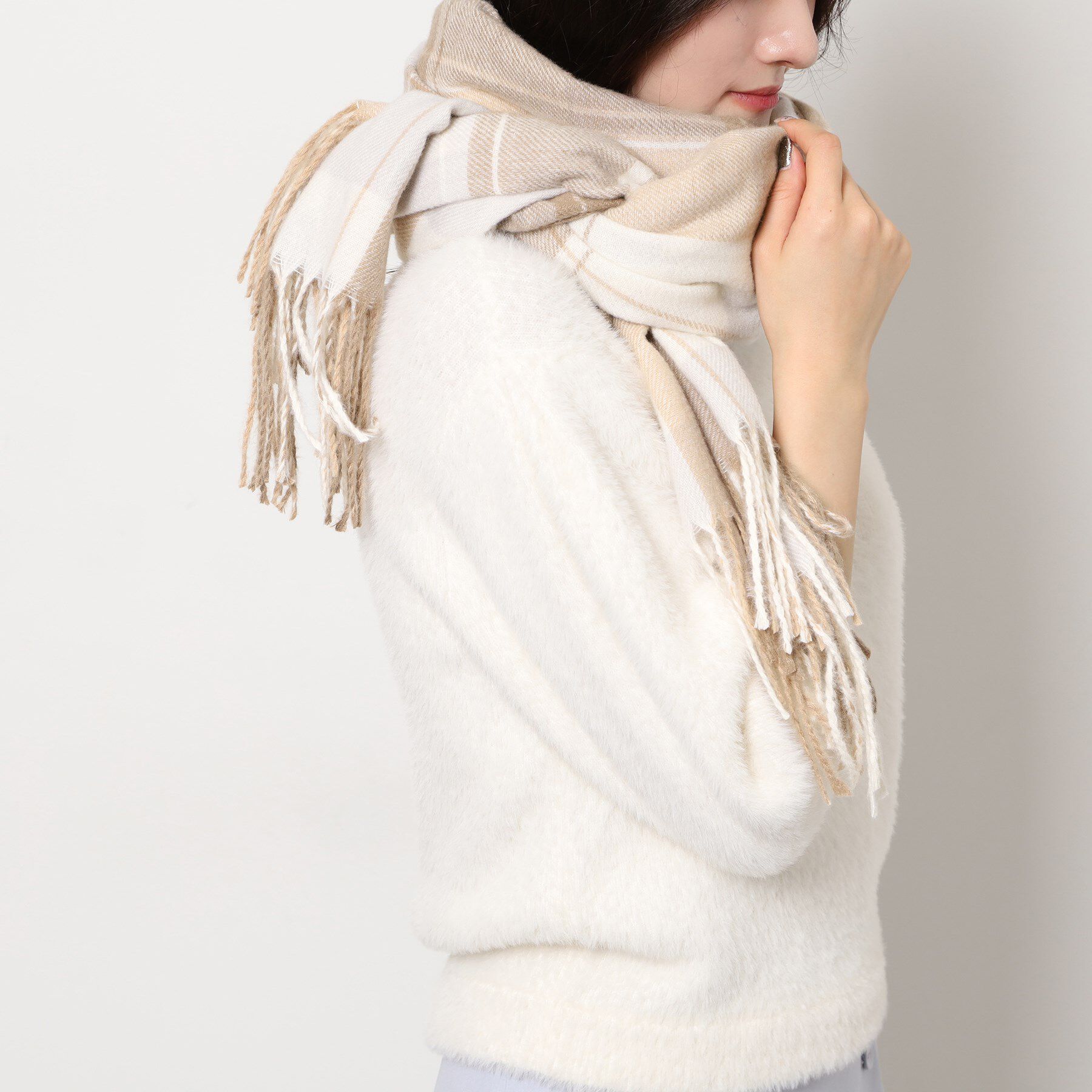 Ober Tashe「ソフトタッチチェックストール」|ストール|