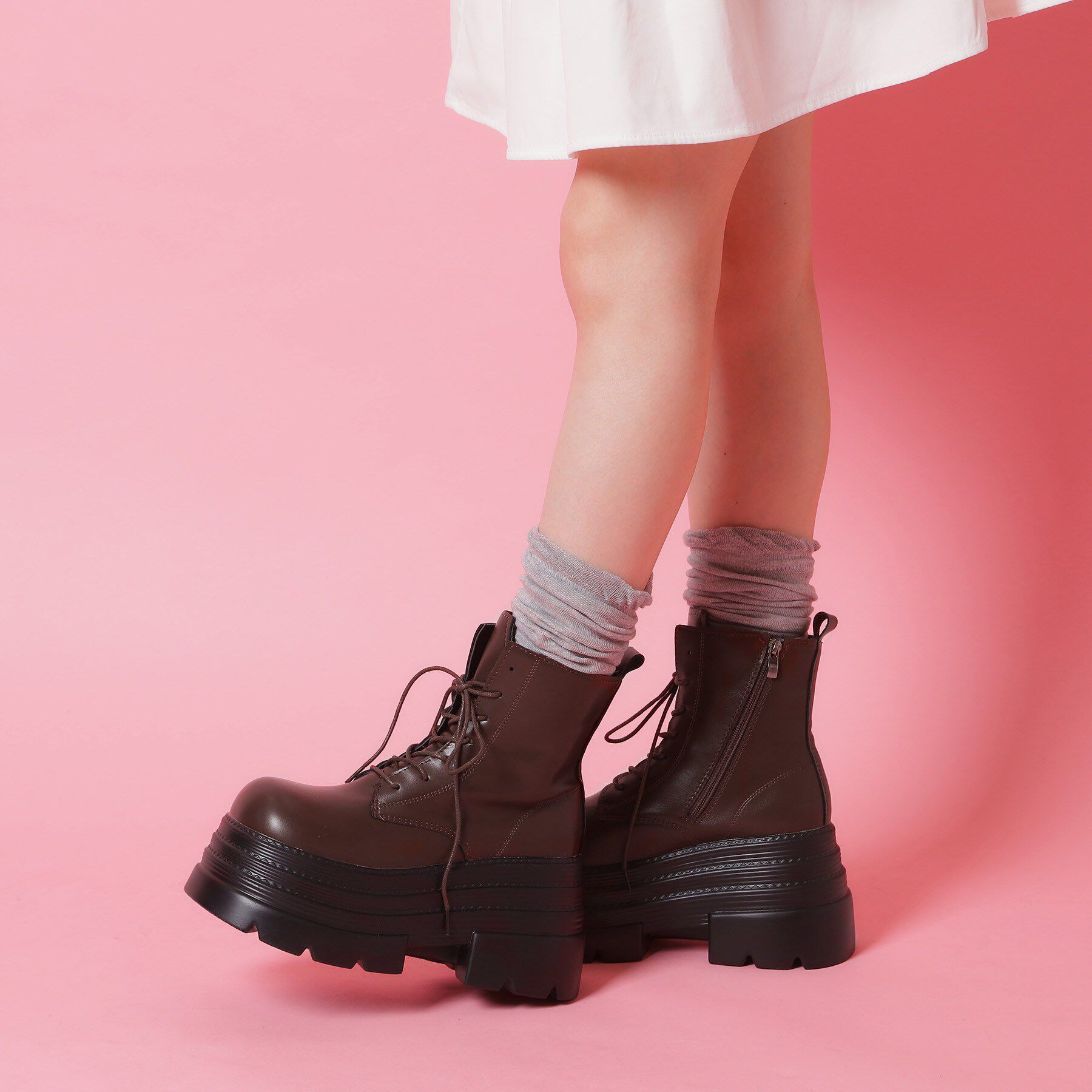 csT&P「厚底レースアップ」|ショートブーツ|