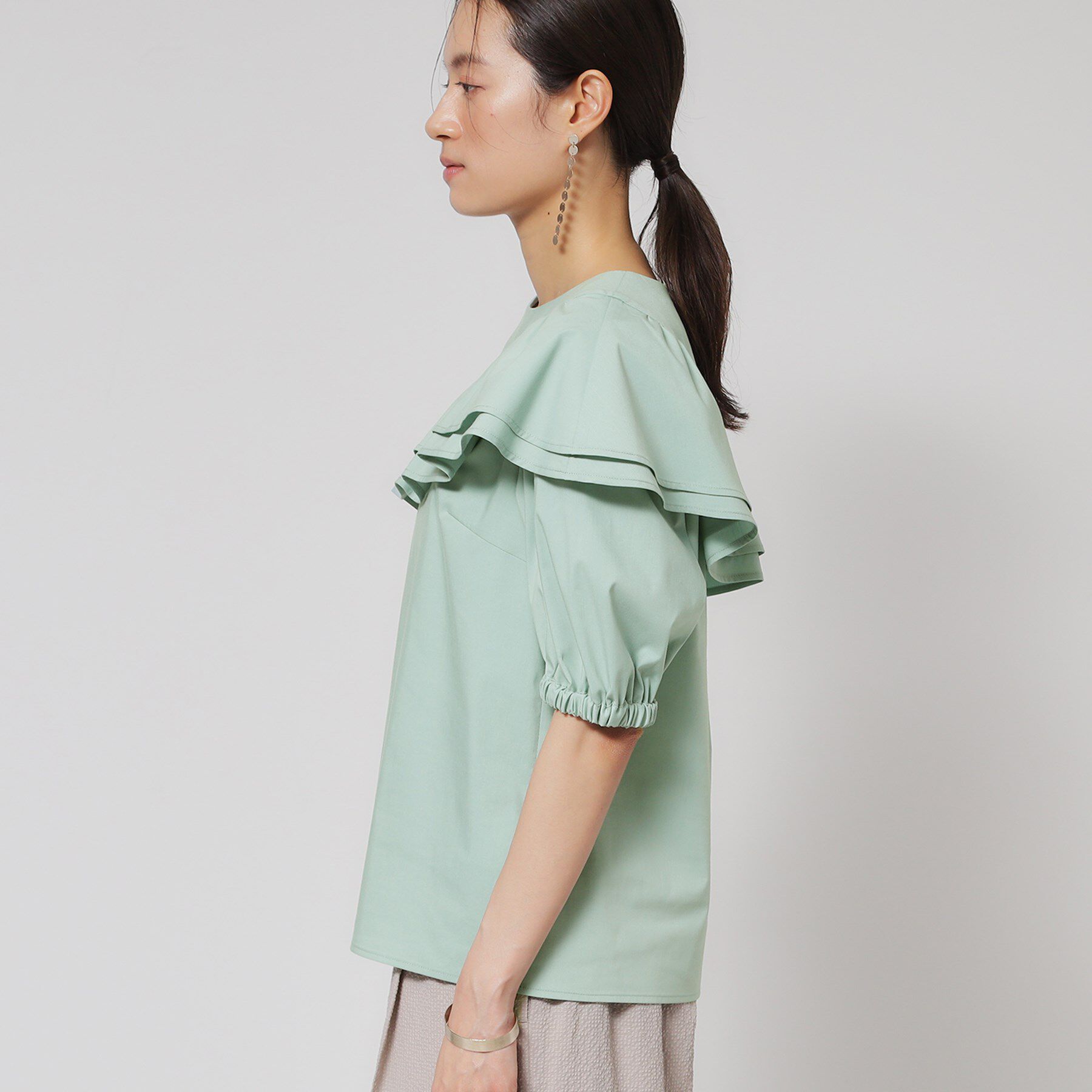 SunaUna「【洗える】アシメフリルブラウス」|シャツ・ブラウス|