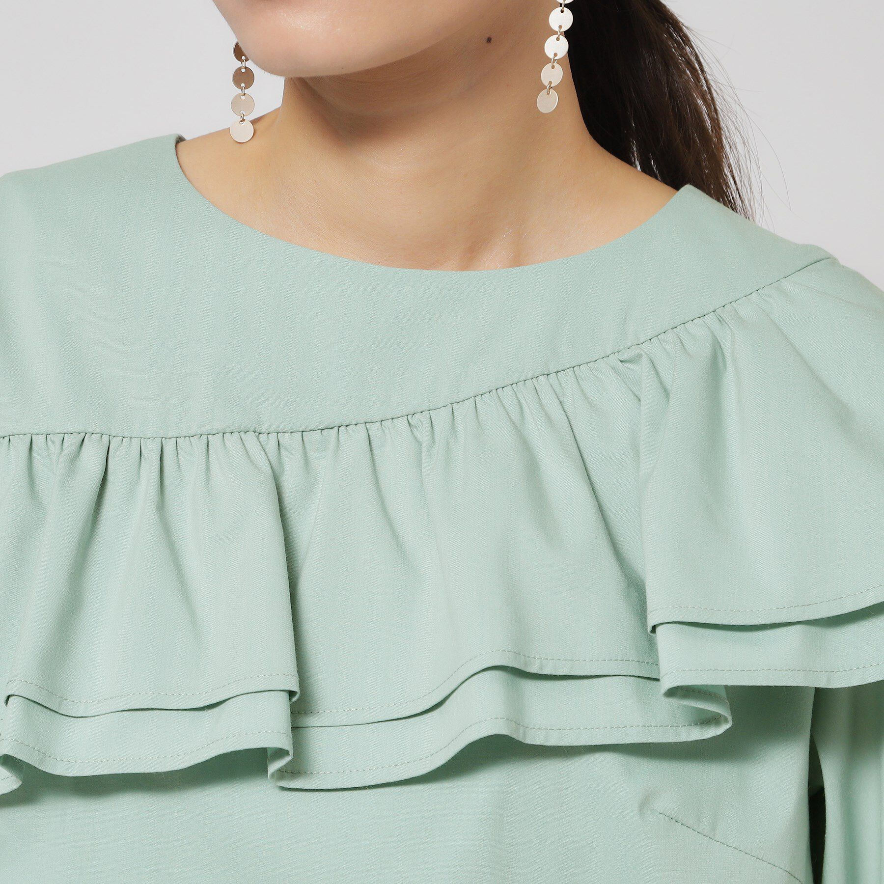 SunaUna「【洗える】アシメフリルブラウス」|シャツ・ブラウス|