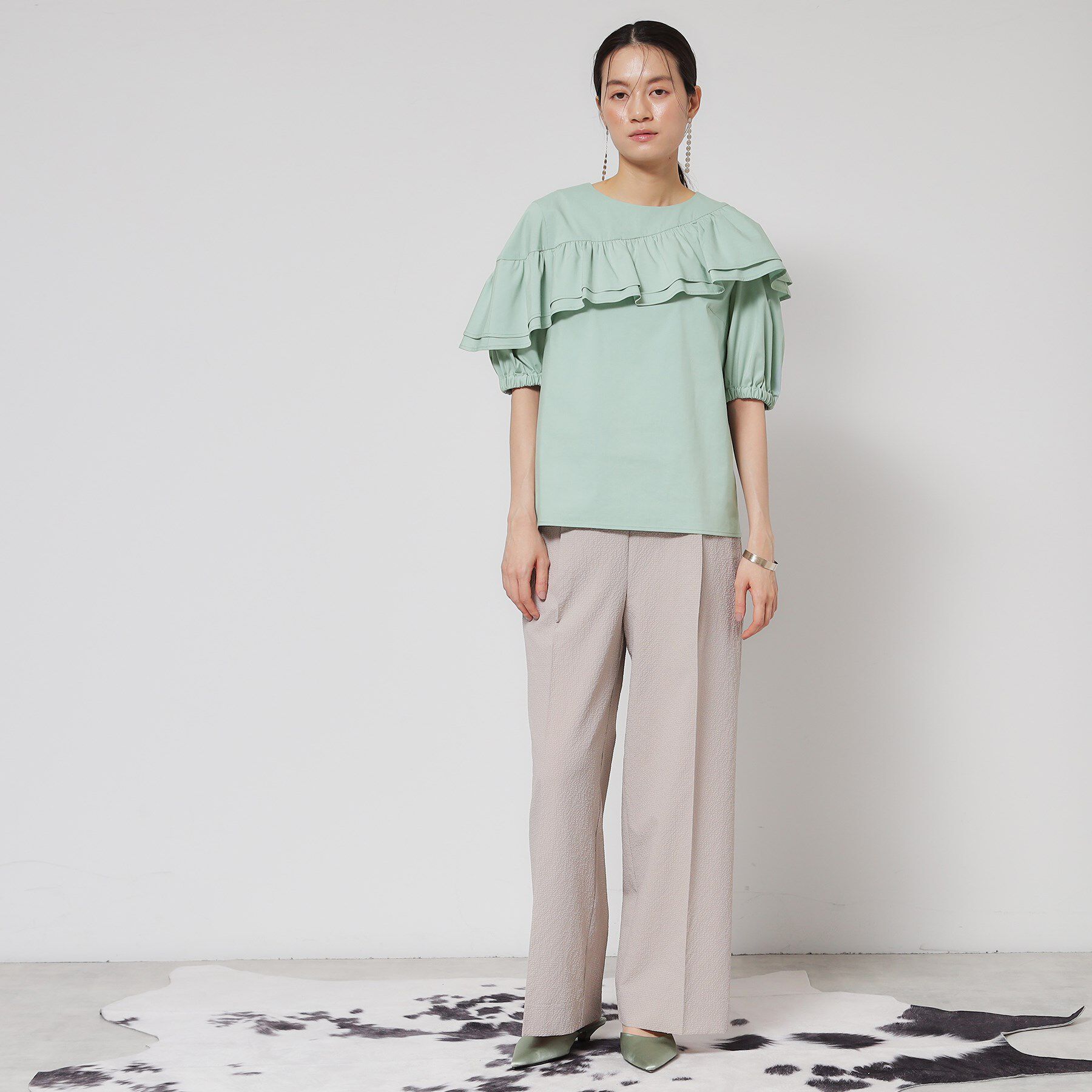 SunaUna「【洗える】アシメフリルブラウス」|シャツ・ブラウス|