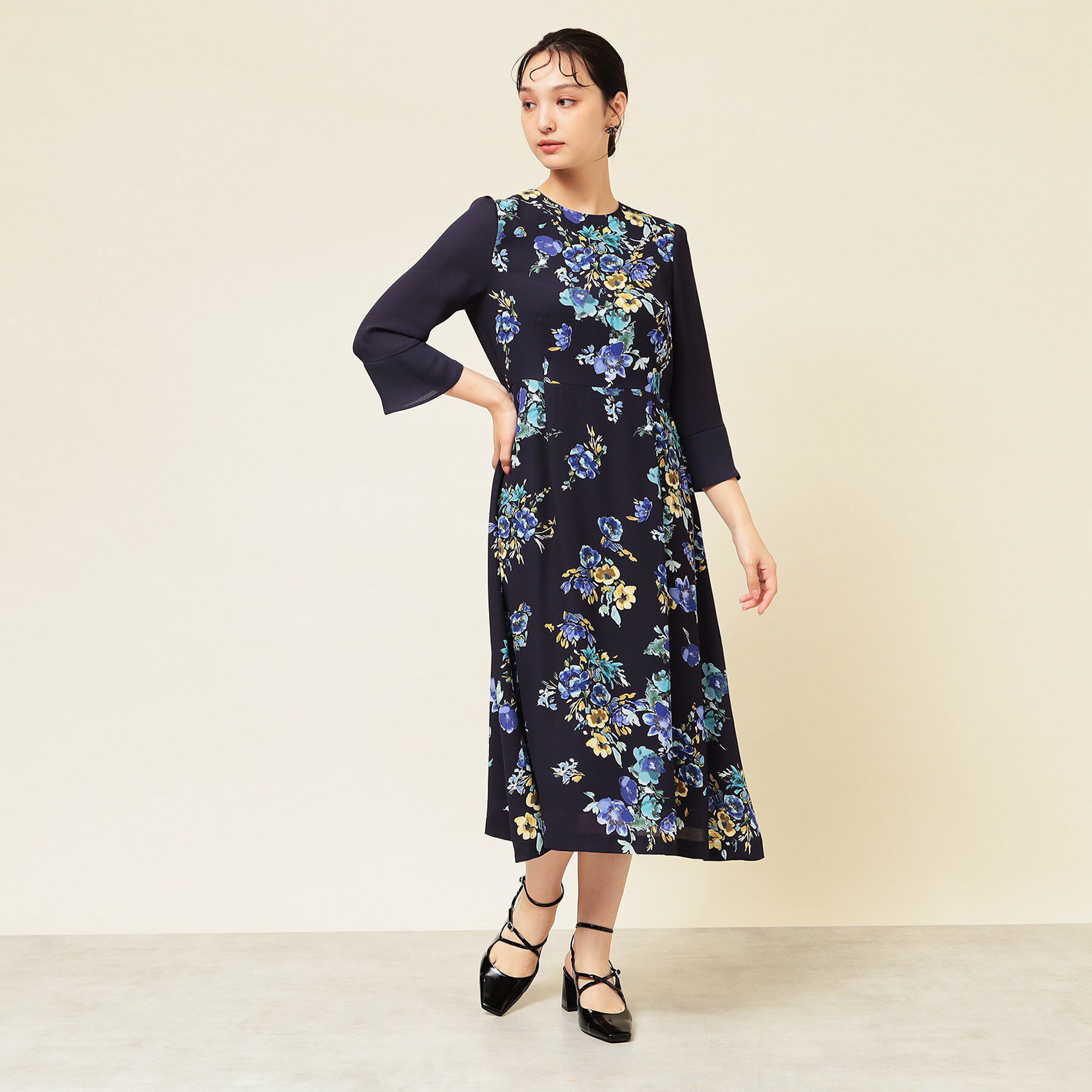 SunaUna「【co creation and yours／SS～L】花柄パネルワンピース」|ワンピース|