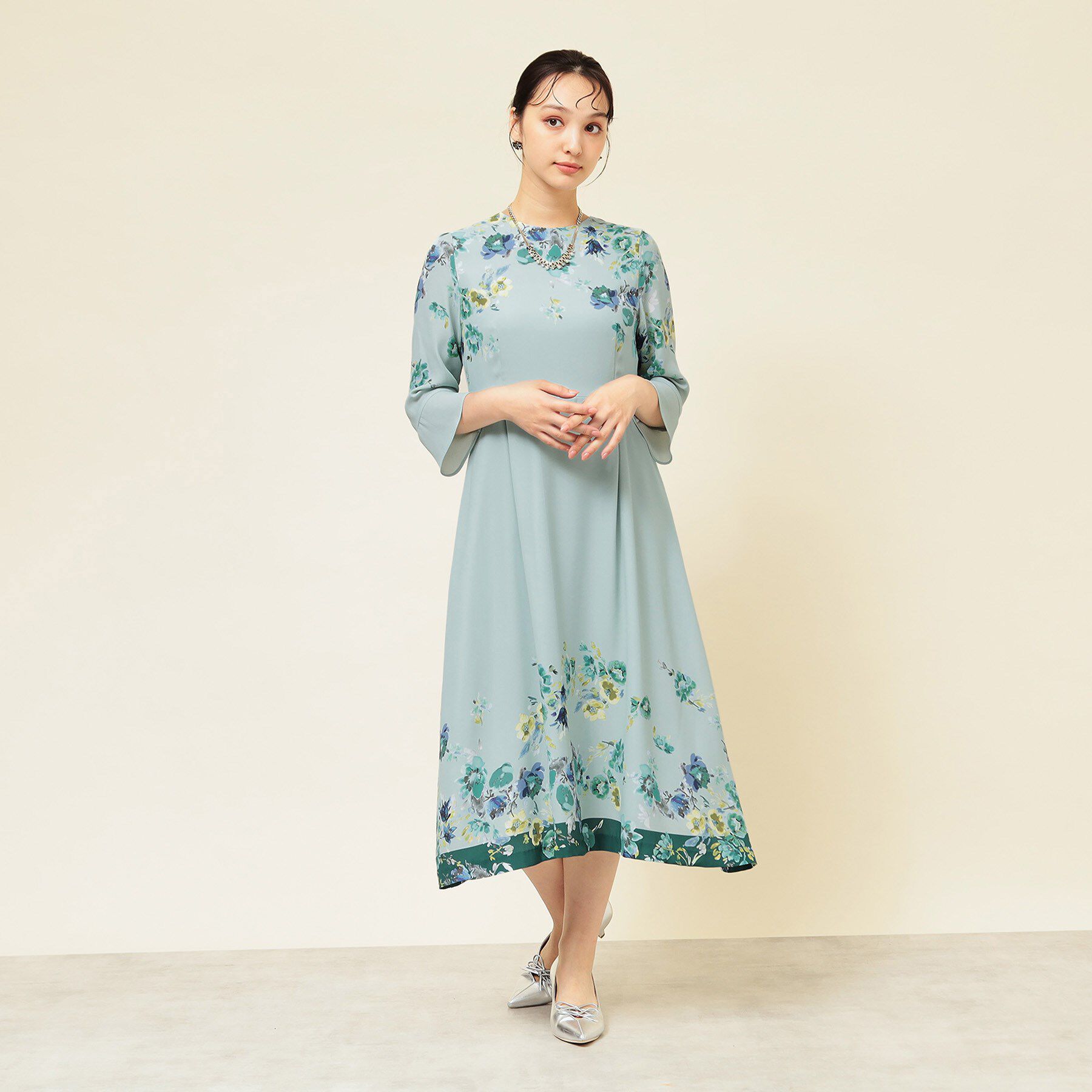 SunaUna「【co creation and yours／SS～L】花柄パネルワンピース」|ワンピース|