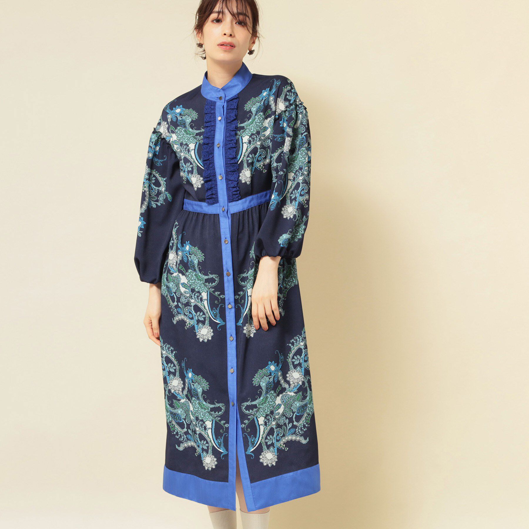 SunaUna「【COLLECTION LINE】オリエンタルパネル柄ワンピース」|ワンピース|