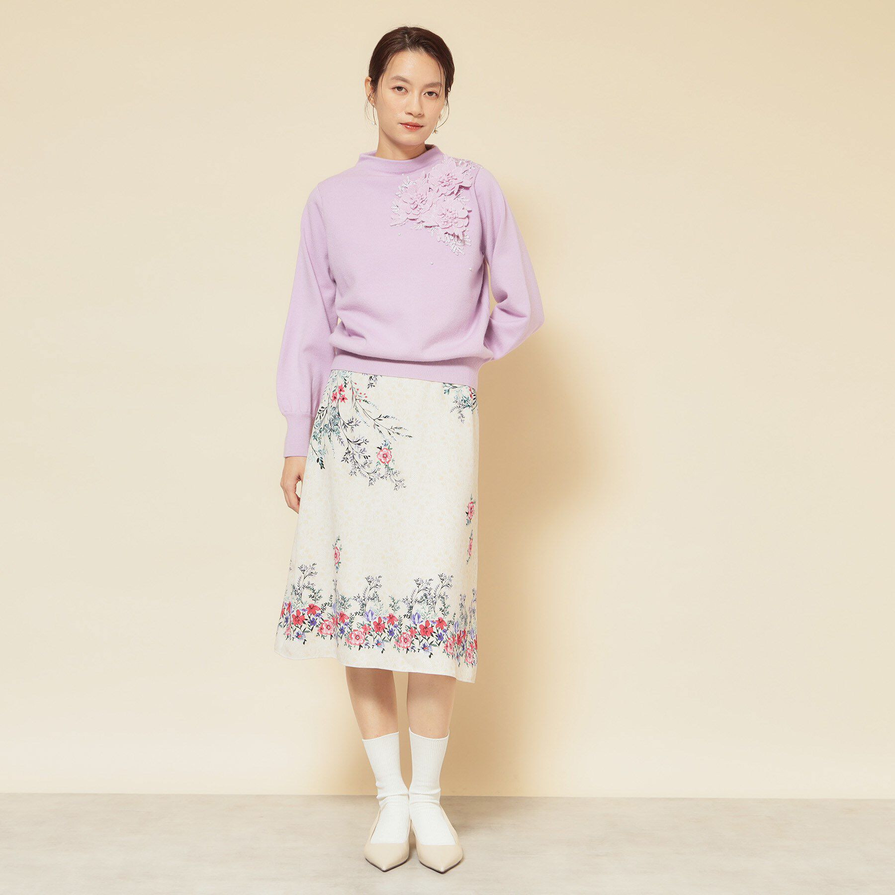 SunaUna「【co creation and yours／SS～L】オリエンタル柄パネルスカート」|スカート|