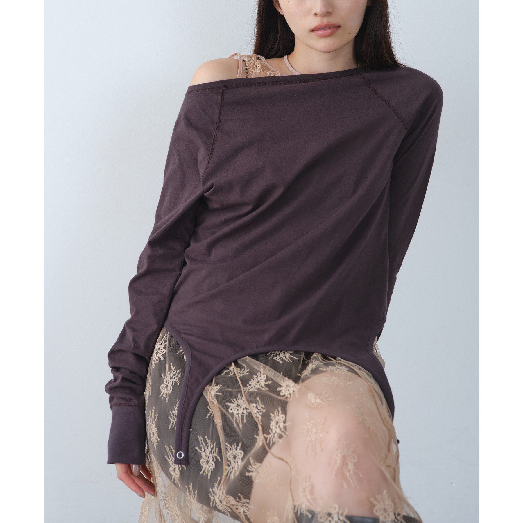 CODE A「easy flip tee」|Tシャツ・カットソー|ブラウン(044)