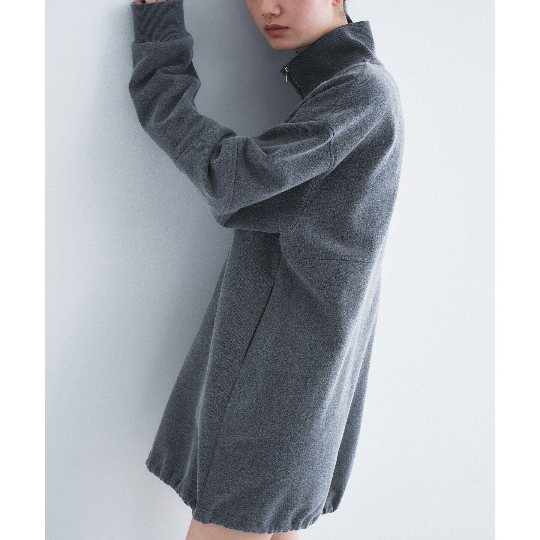CODE A「half zip sweat mini dress」|パーカー|