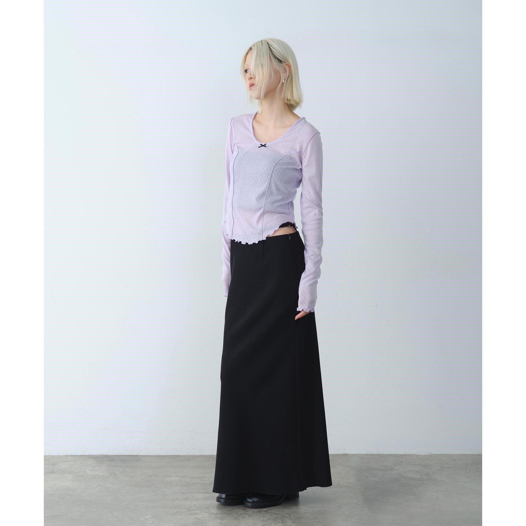 CODE A「【ReRe】easy－fit long skirt」|スカート|