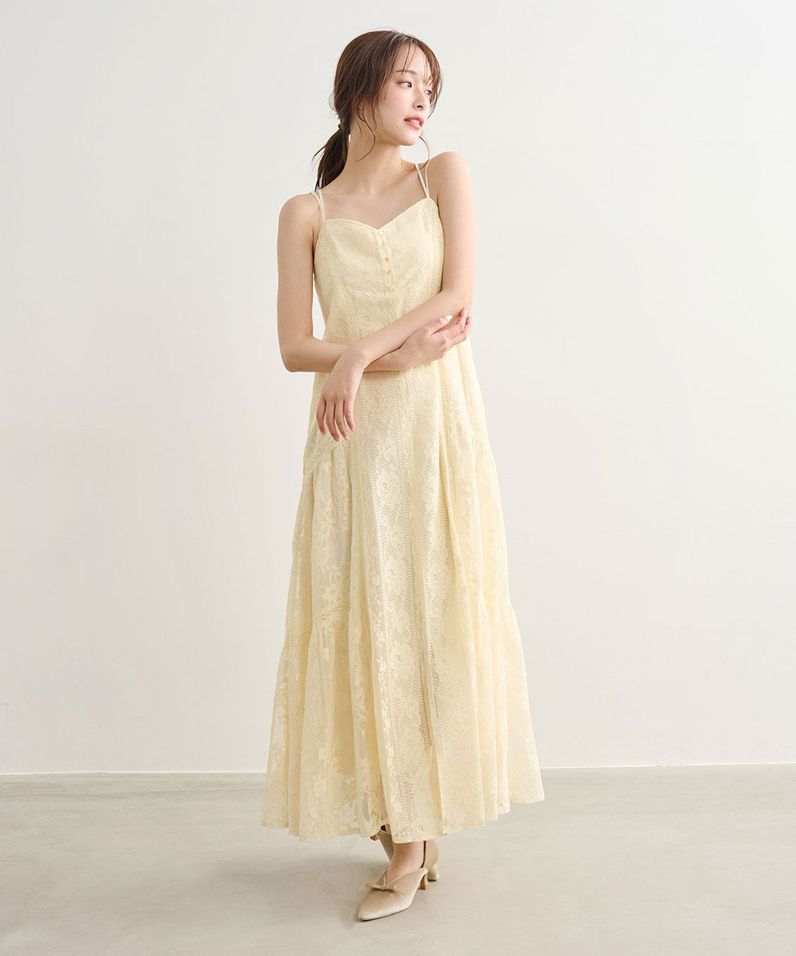 COCO DEAL「レースティアードキャミワンピース」|ワンピース|