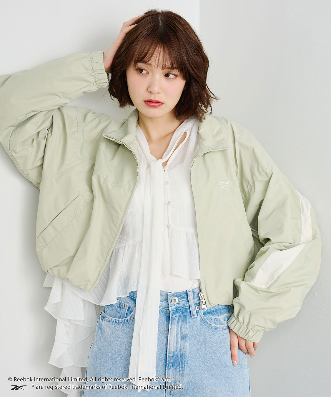 COCO DEAL「《COCO DEAL/Reebok》クロップド丈バルーンブルゾン」|ブルゾン・スタジャン|