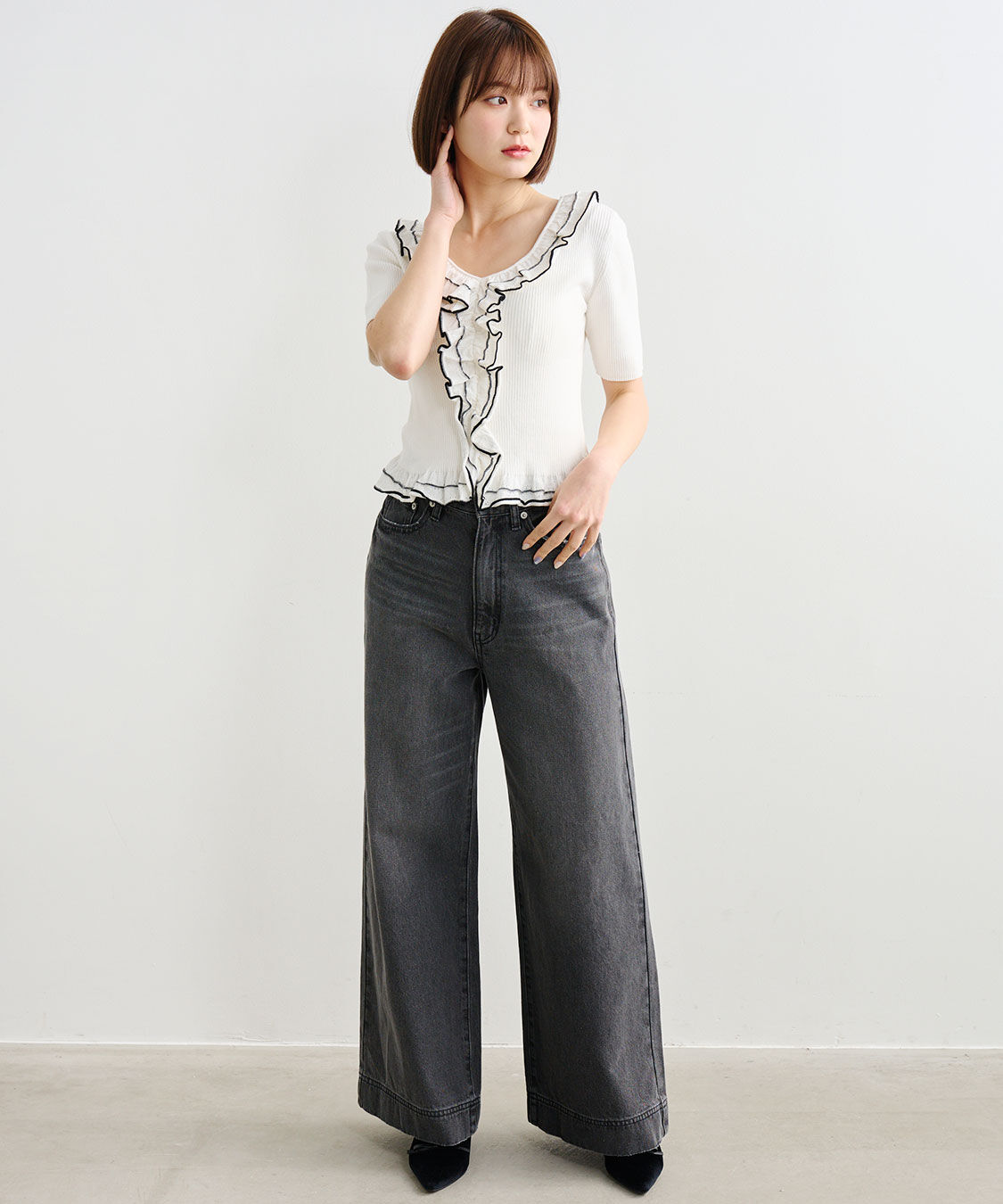 COCO DEAL「フレアワイドデニムパンツ」|デニム|