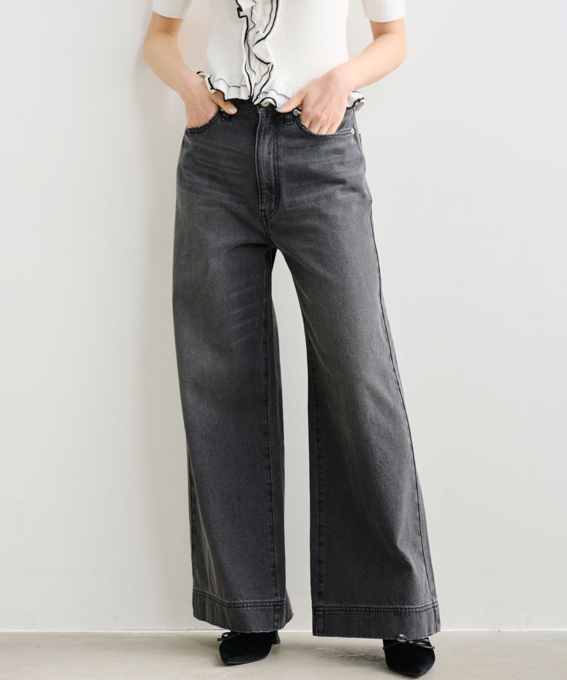 COCO DEAL「フレアワイドデニムパンツ」|デニム|