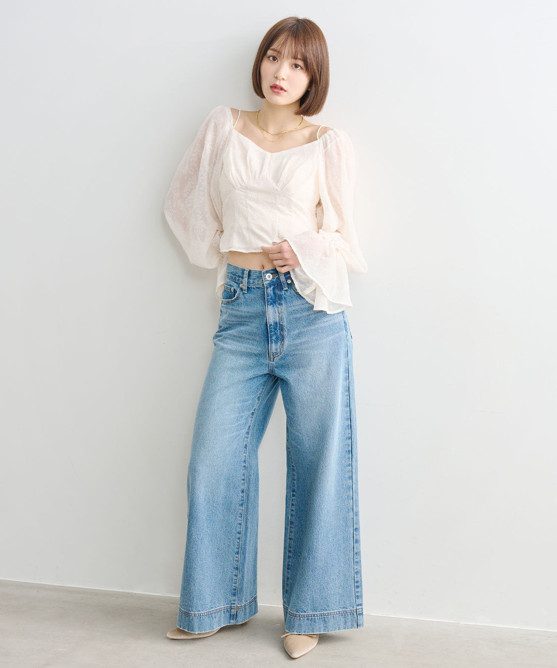 COCO DEAL「フレアワイドデニムパンツ」|デニム|