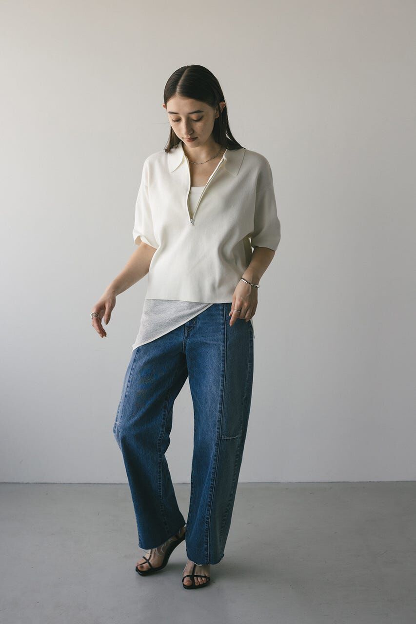 STYLEMIXER「ハーフリーブドライニットポロ」|ニット・セーター|