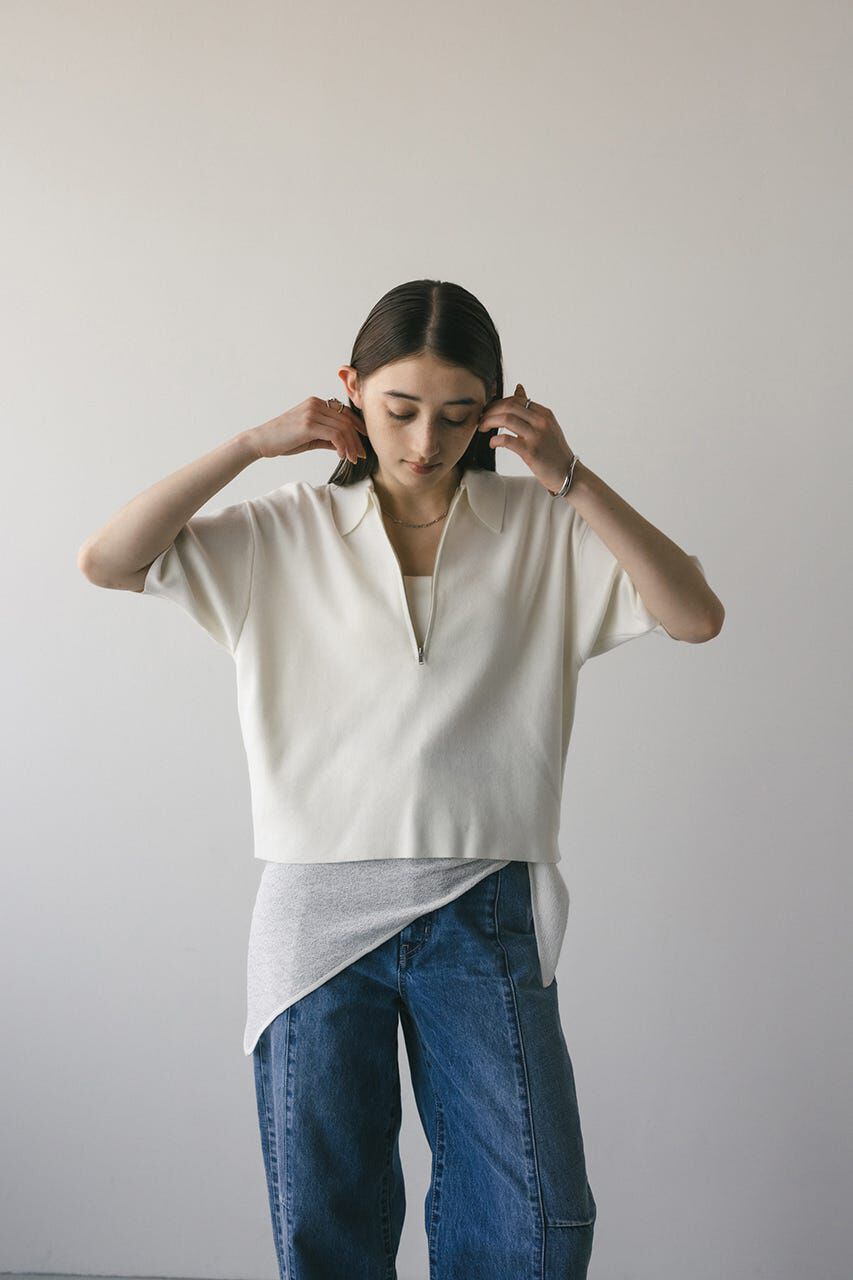 STYLEMIXER「ハーフリーブドライニットポロ」|ニット・セーター|