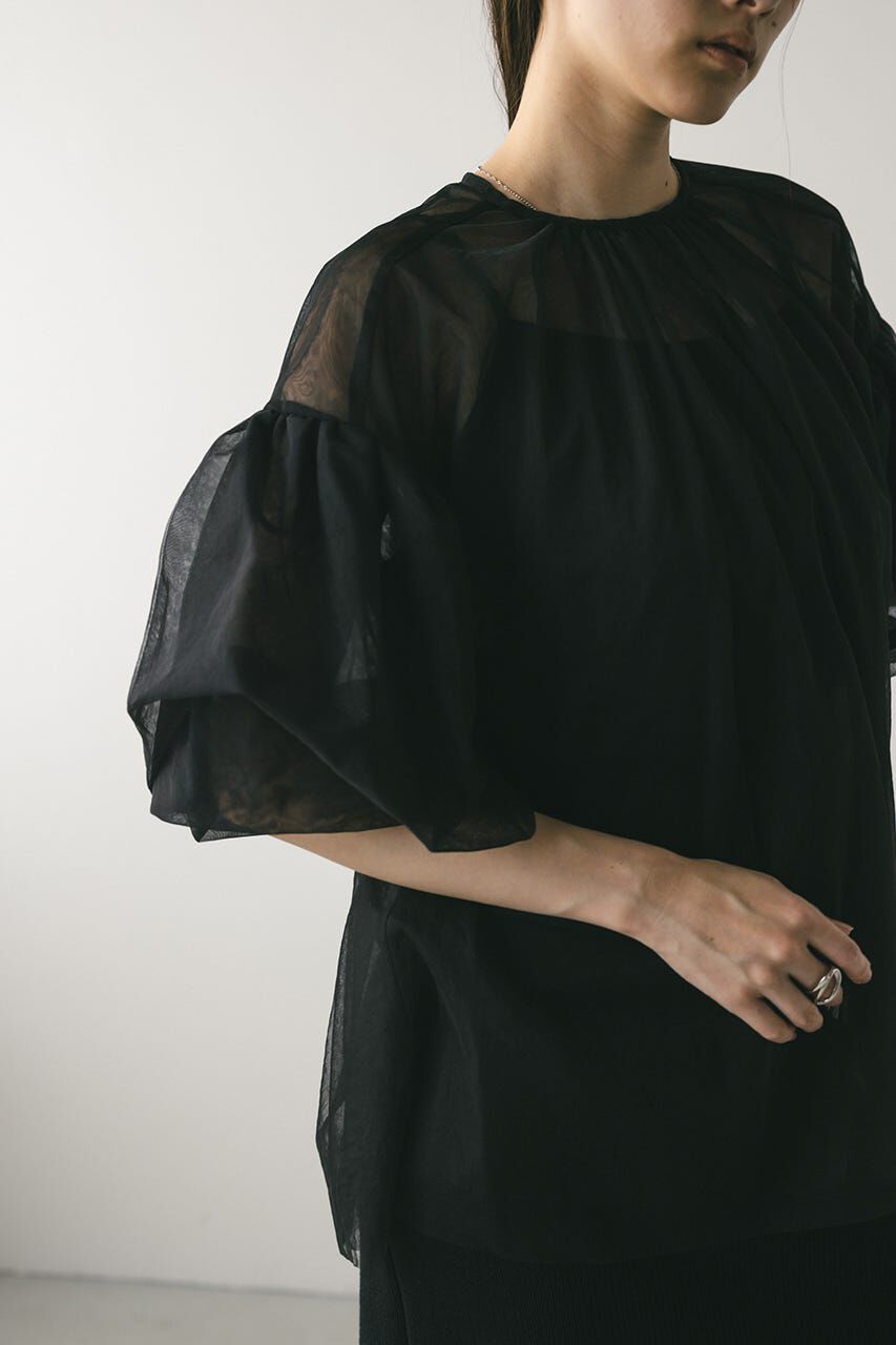 STYLEMIXER「ギャザースリーブチュールトップ」|シャツ・ブラウス|