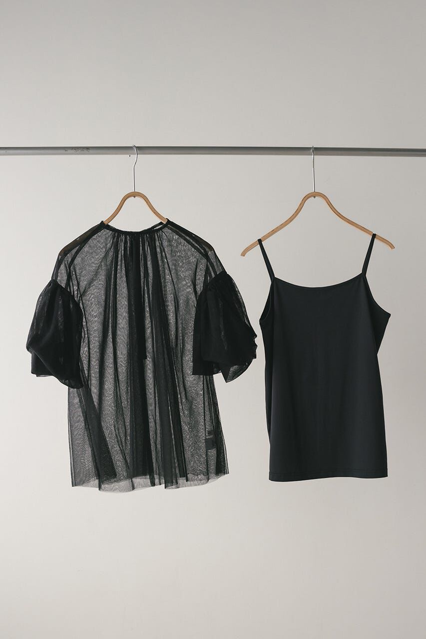 STYLEMIXER「ギャザースリーブチュールトップ」|シャツ・ブラウス|