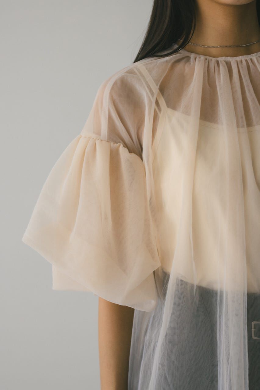 STYLEMIXER「ギャザースリーブチュールトップ」|シャツ・ブラウス|