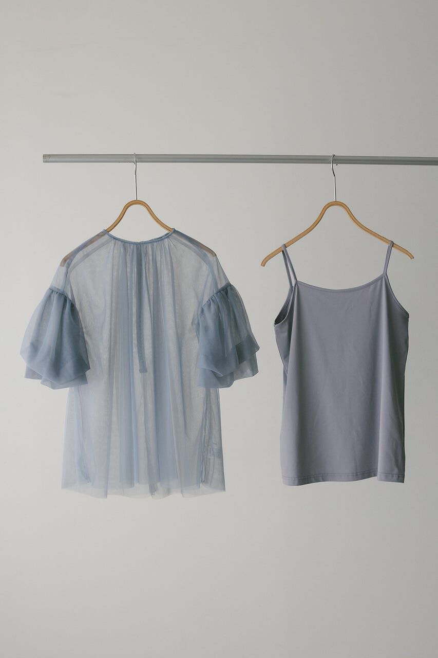STYLEMIXER「ギャザースリーブチュールトップ」|シャツ・ブラウス|
