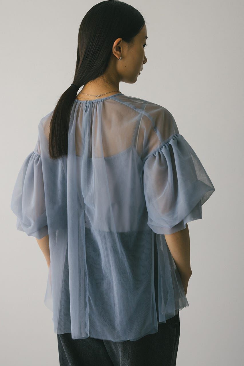 STYLEMIXER「ギャザースリーブチュールトップ」|シャツ・ブラウス|