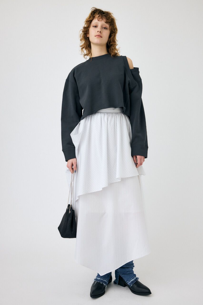 MOUSSY「SHOULDER CUT CROPPED トップス」|パーカー|