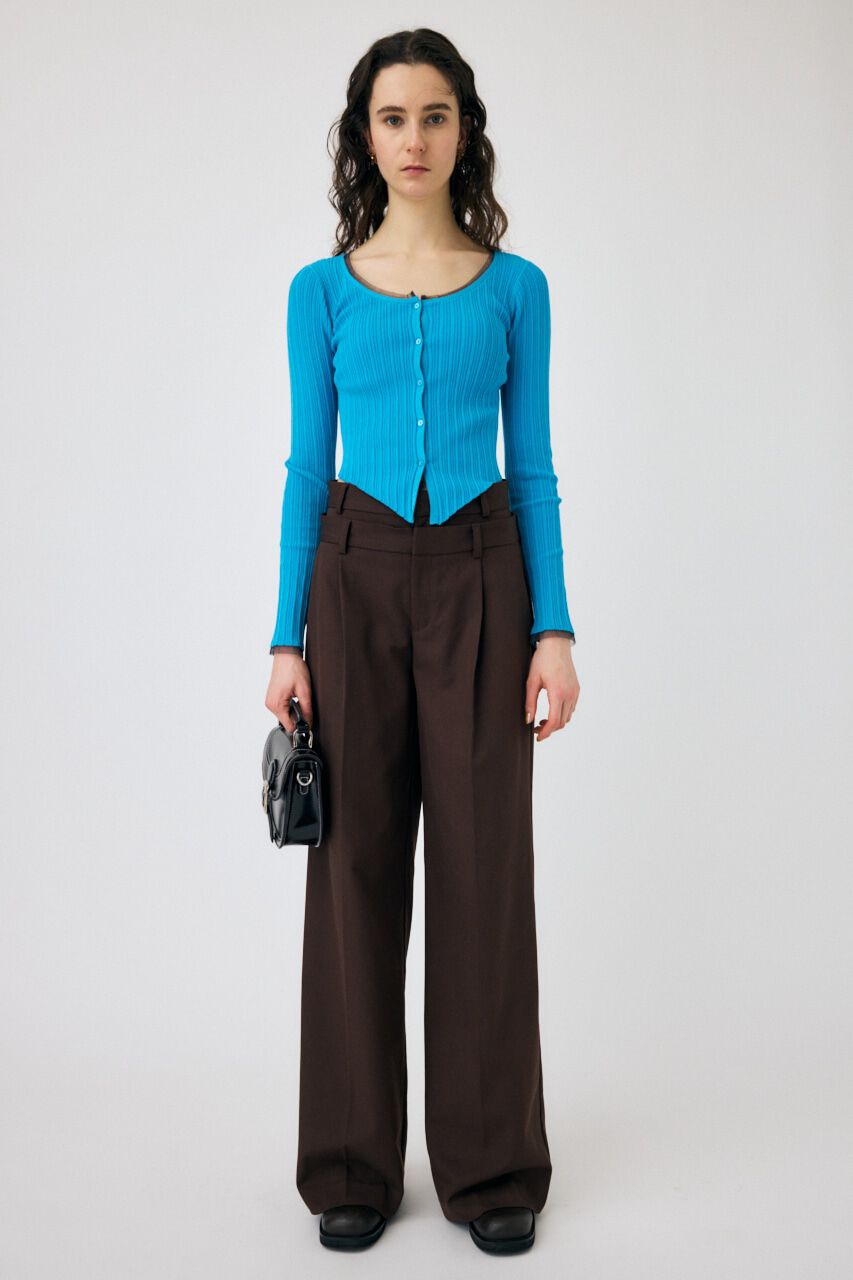 MOUSSY「TULLE TRIM カーディガン」|カーディガン|