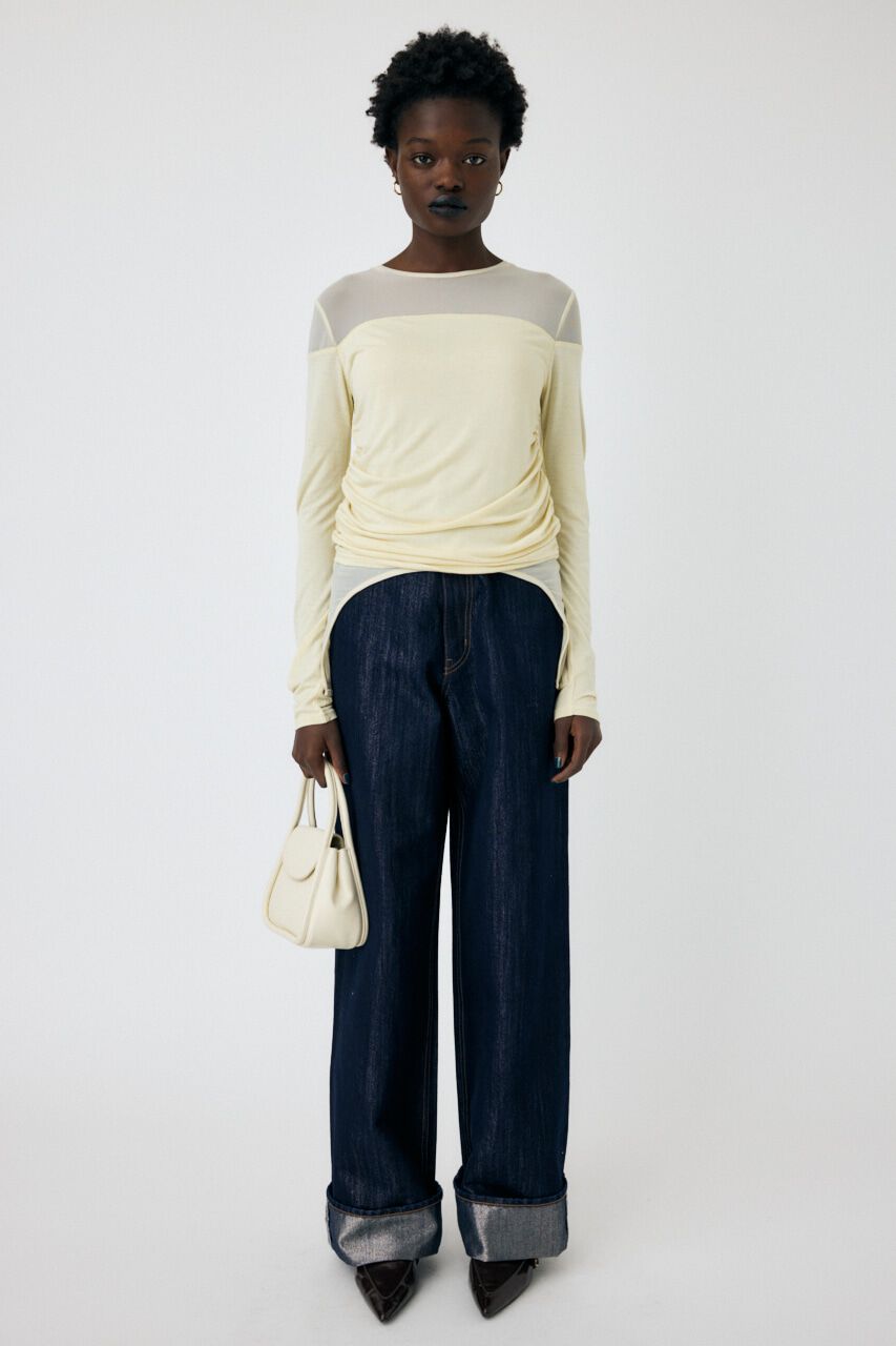 MOUSSY「SHEER LAYERED LS トップス」|Tシャツ・カットソー|