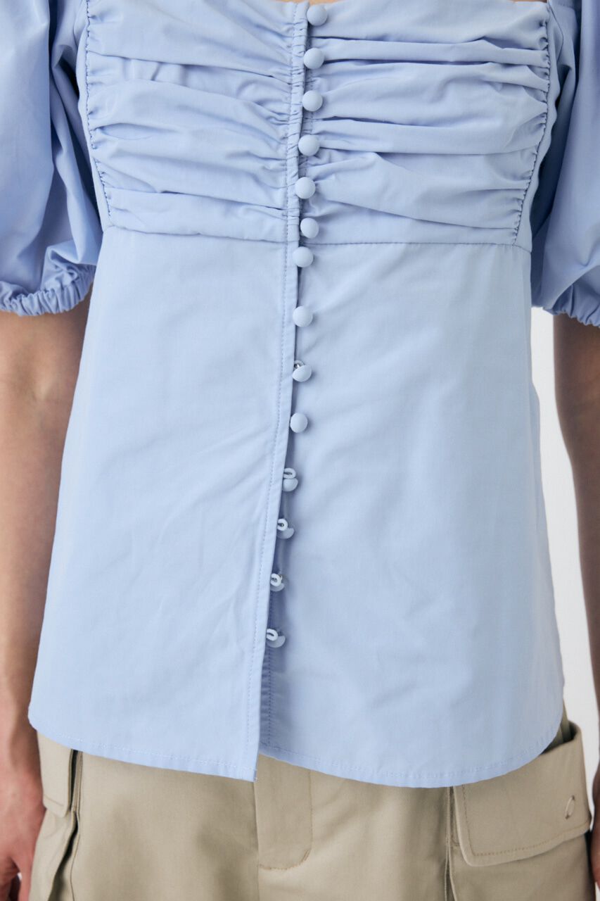 MOUSSY「OPEN NECK GATHER ブラウス」|シャツ・ブラウス|