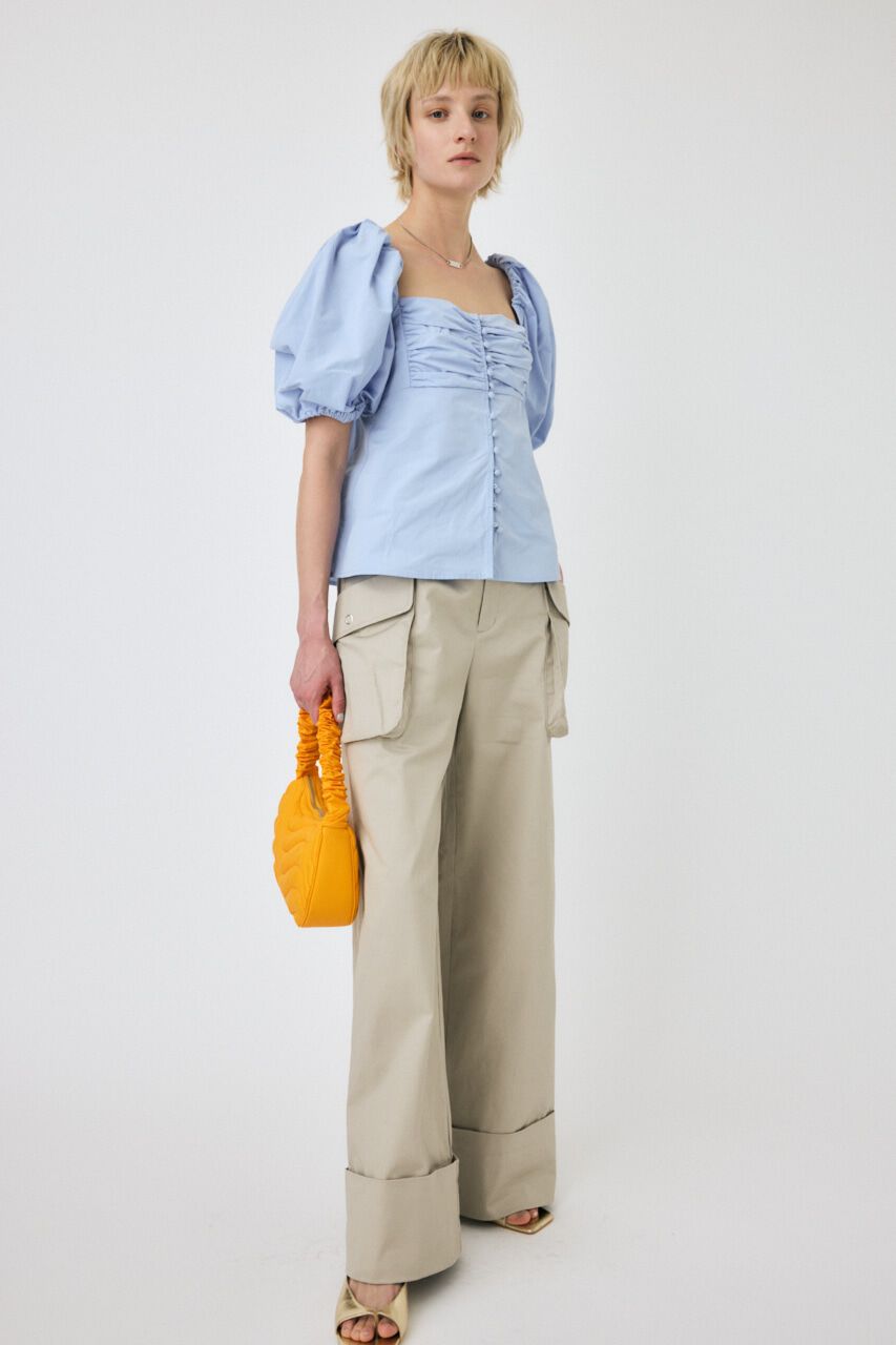 MOUSSY「OPEN NECK GATHER ブラウス」|シャツ・ブラウス|