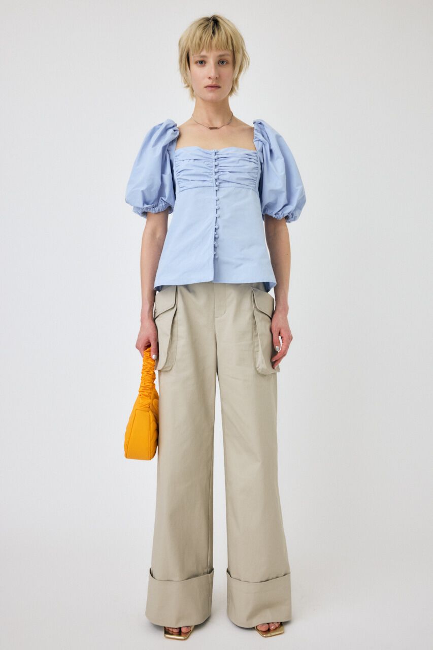 MOUSSY「OPEN NECK GATHER ブラウス」|シャツ・ブラウス|