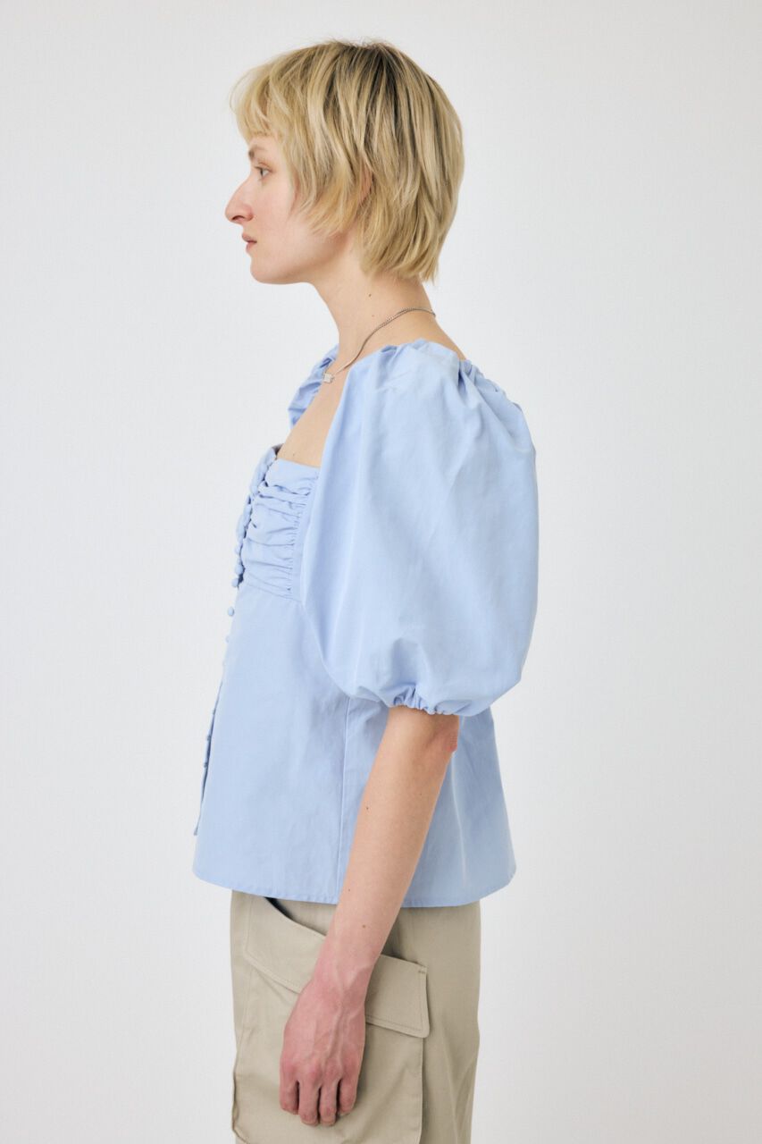 MOUSSY「OPEN NECK GATHER ブラウス」|シャツ・ブラウス|